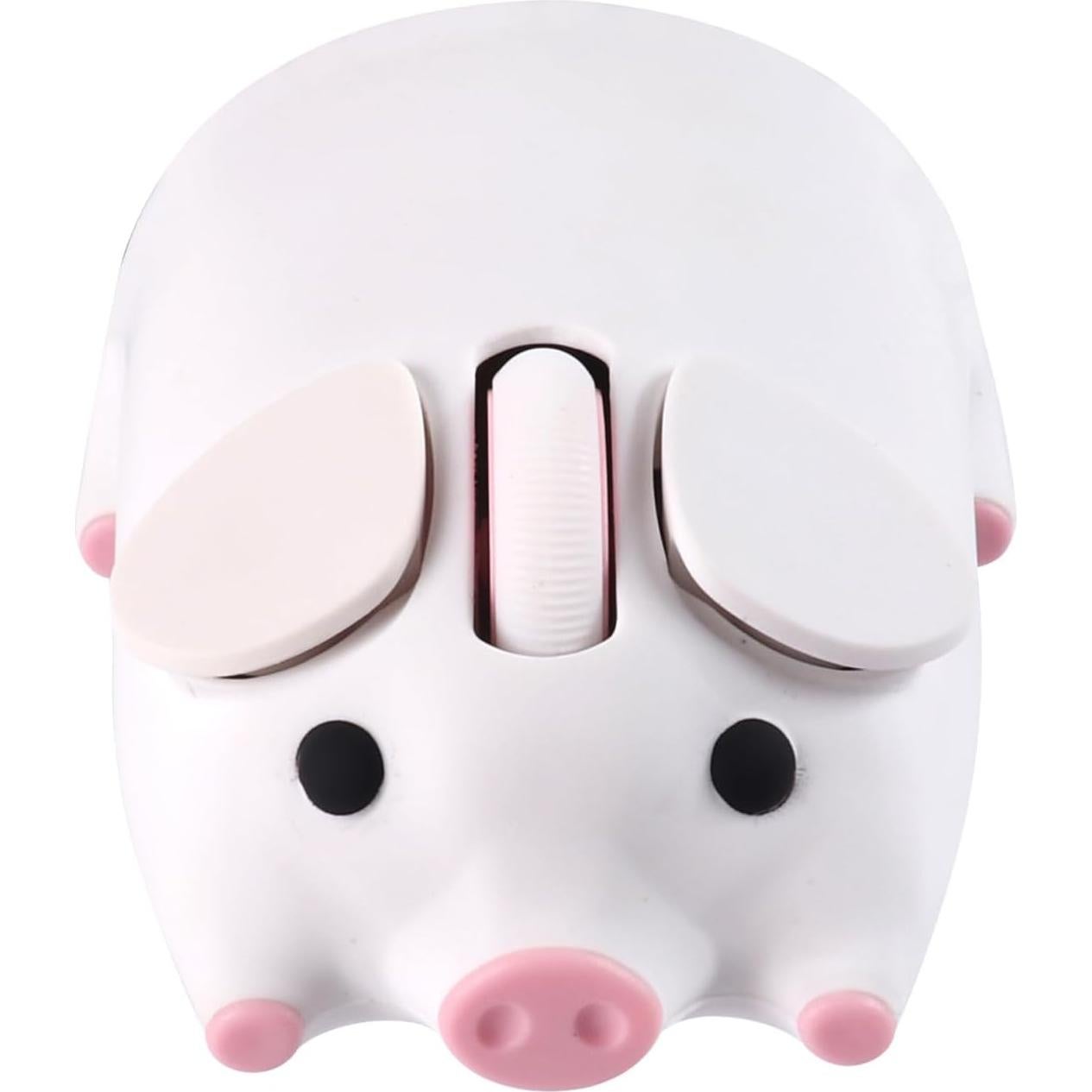 Ratón Bluetooth 5.1 Doble Modo Ergonomico Cerdo Blanco 1200DPI