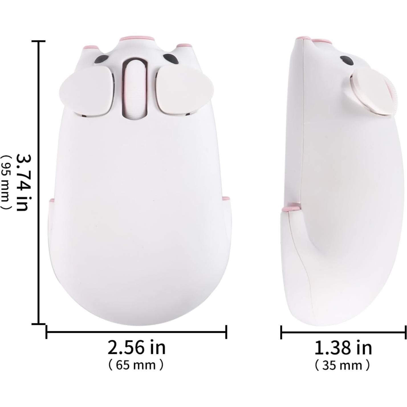 Ratón Bluetooth 5.1 Doble Modo Ergonomico Cerdo Blanco 1200DPI