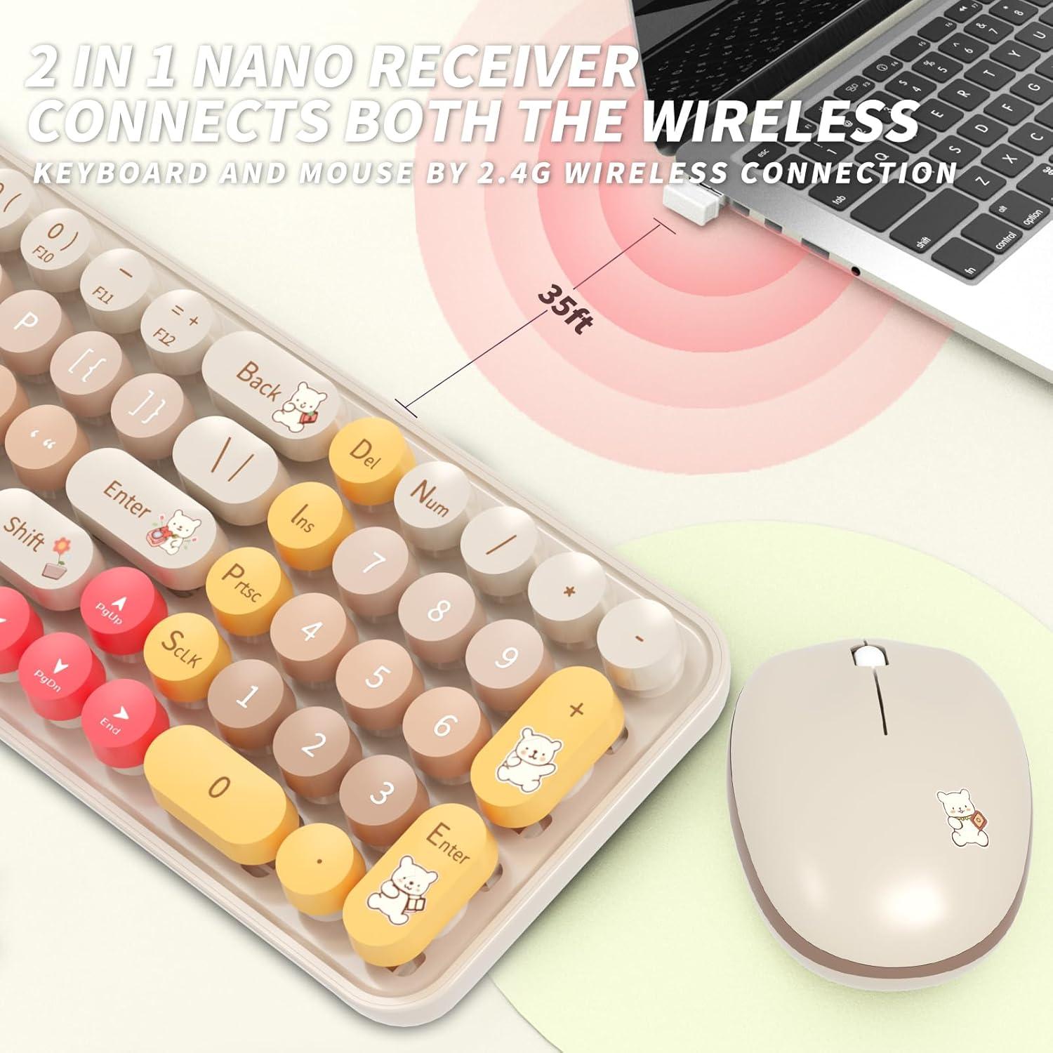 Teclado Inalámbrico SVAFA Slim Café 84 Teclas Silencioso