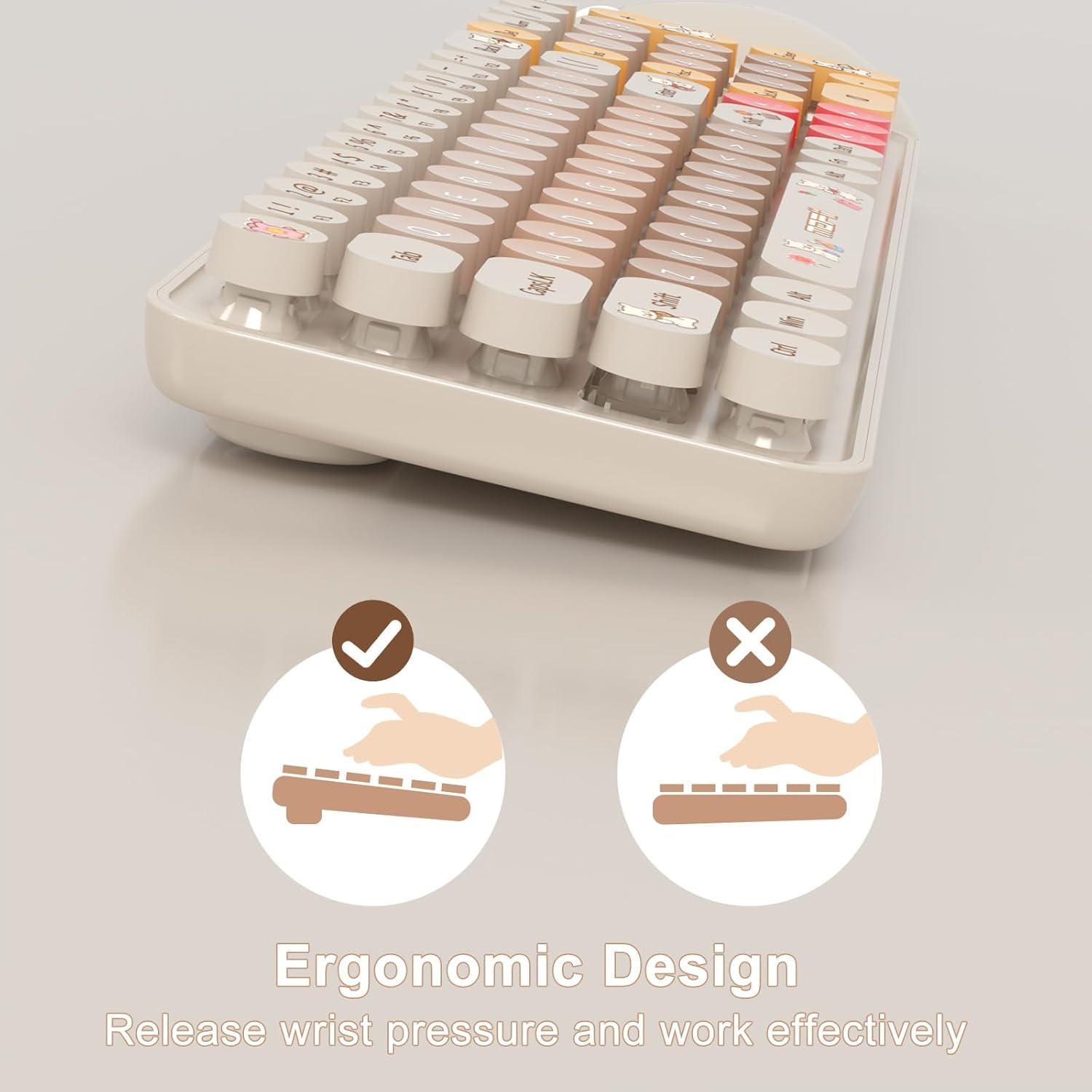 Teclado Inalámbrico SVAFA Slim Café 84 Teclas Silencioso