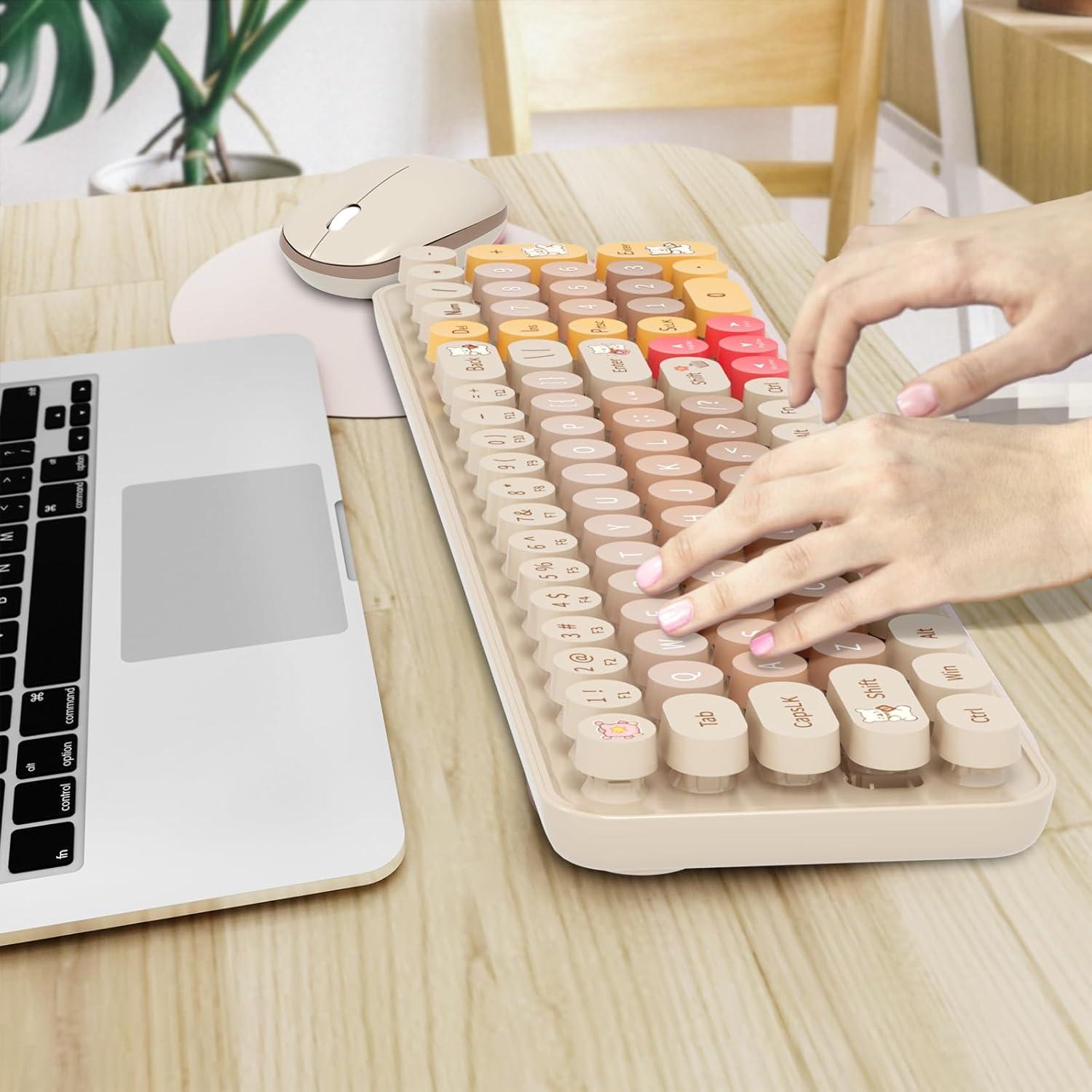 Teclado Inalámbrico SVAFA Slim Café 84 Teclas Silencioso