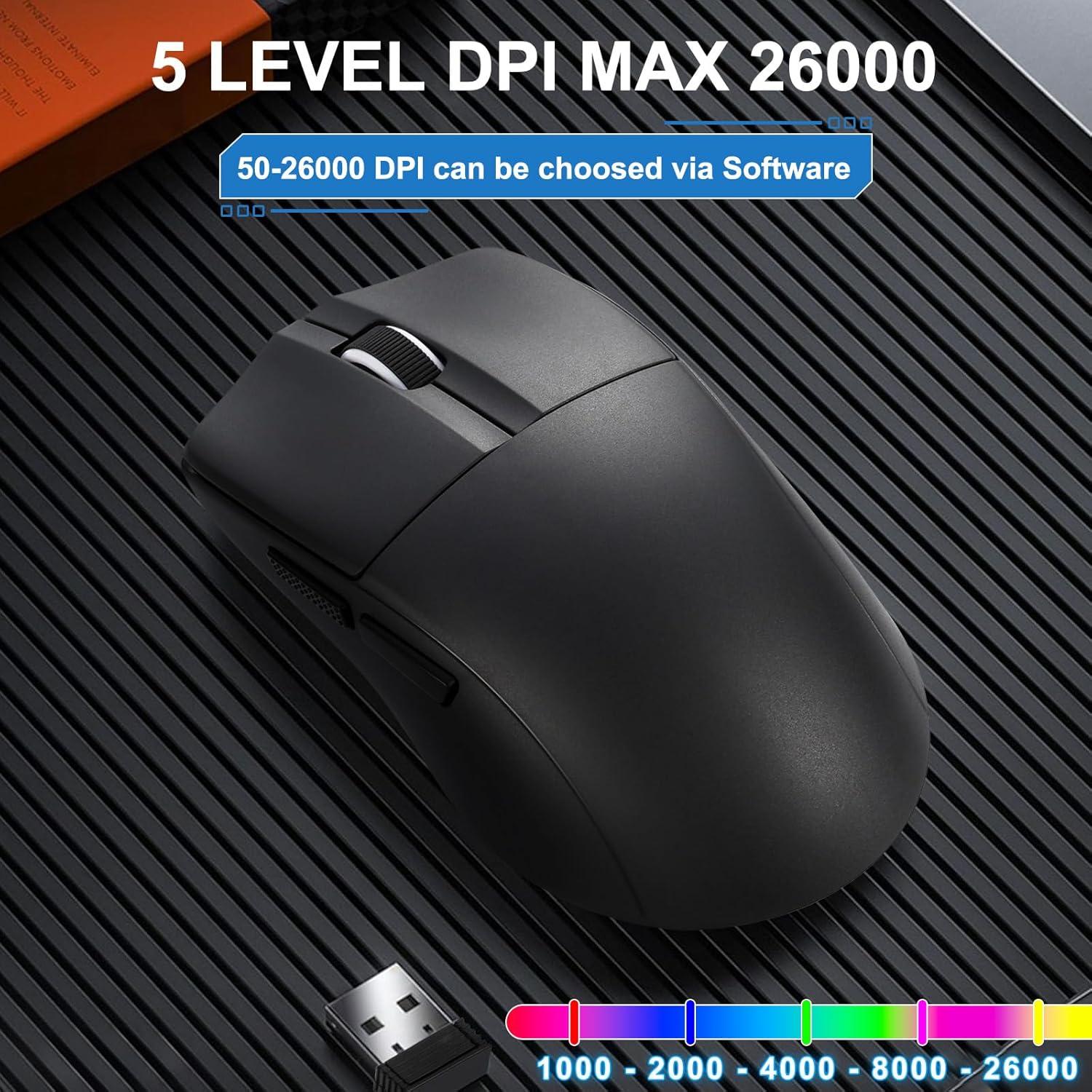 Ratón Gaming Inalámbrico E-YOOSO X-44 26000 DPI Negro