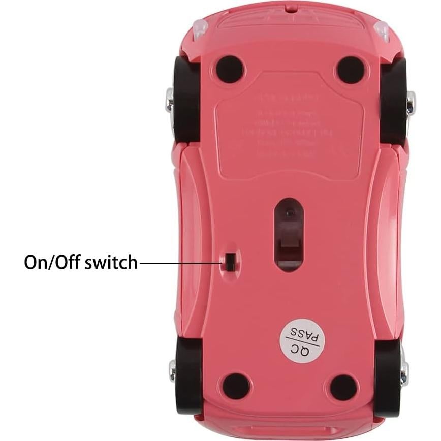 Ratón Inalámbrico Ergonómico Samudgate en Forma de Coche Rosa