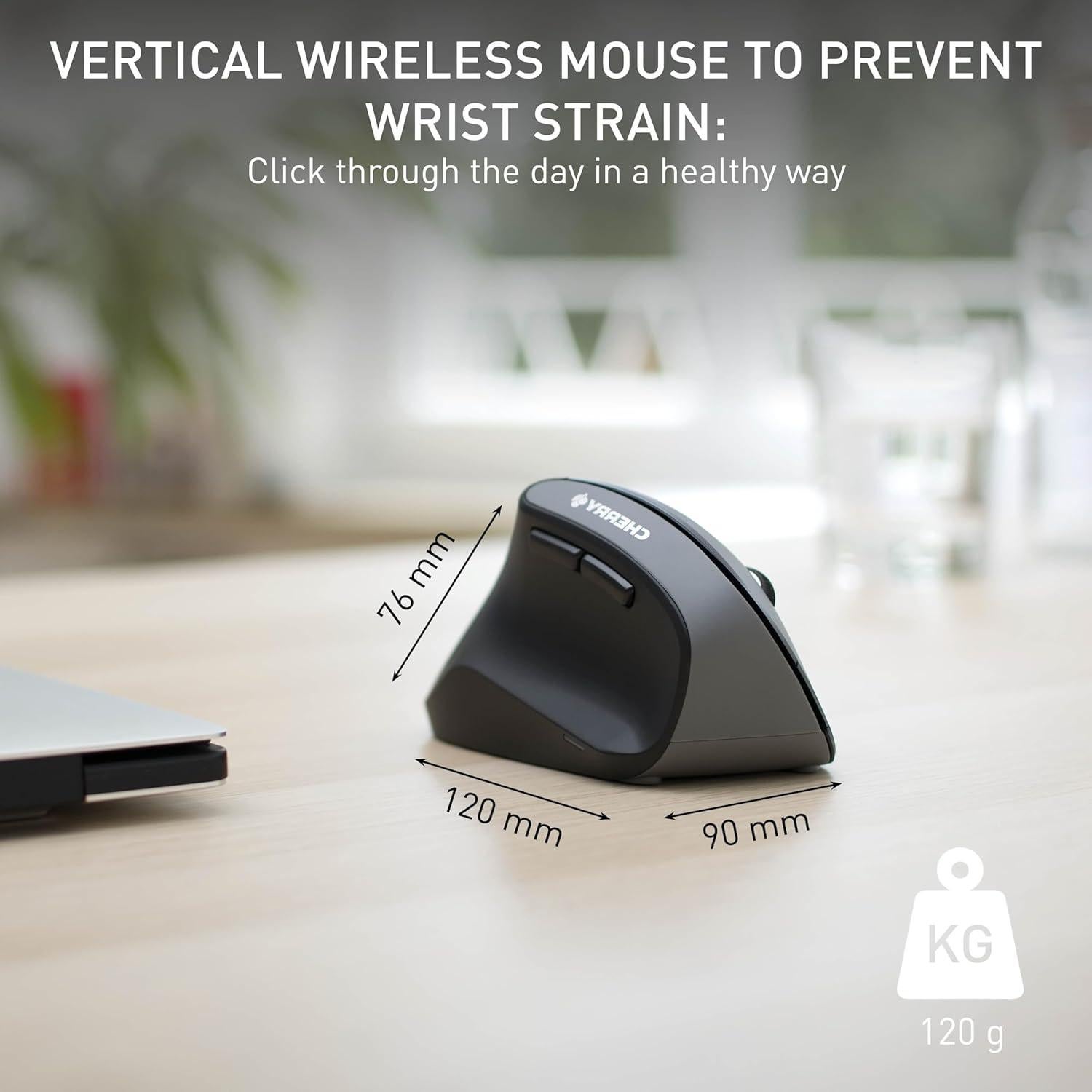 Ratón Inalámbrico Ergonómico Cherry MW 4500 para Zurdos 1200 dpi