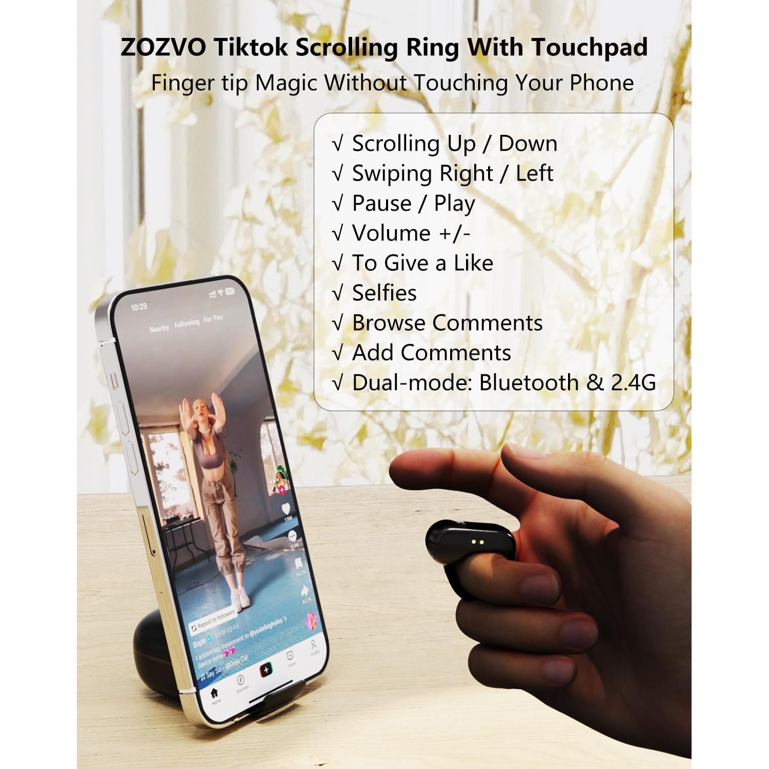 Anillo de Desplazamiento Bluetooth D06PRO - Control Remoto para iPhone/Android/PC