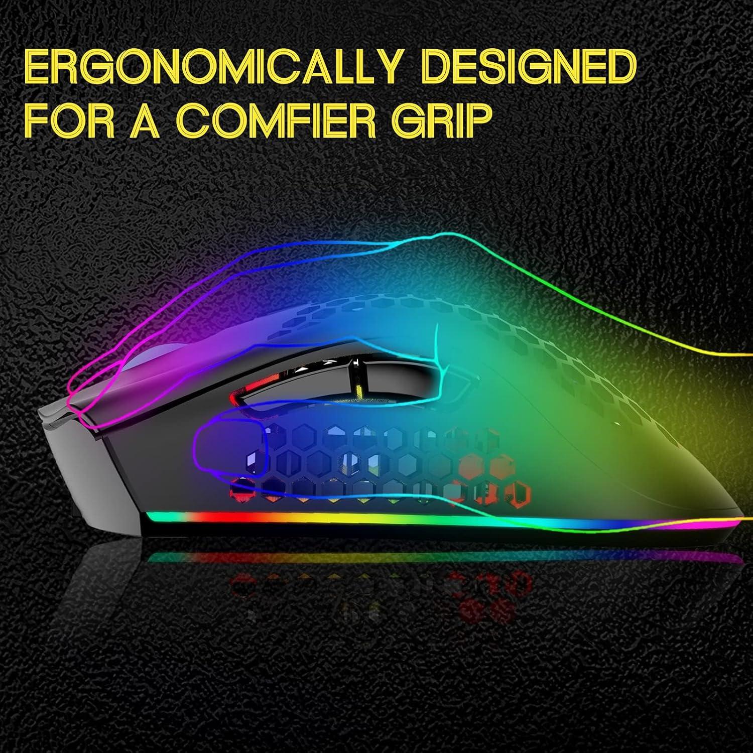 Ratón Gaming Inalámbrico VEGCOO C23 Recargable 3200 DPI Negro