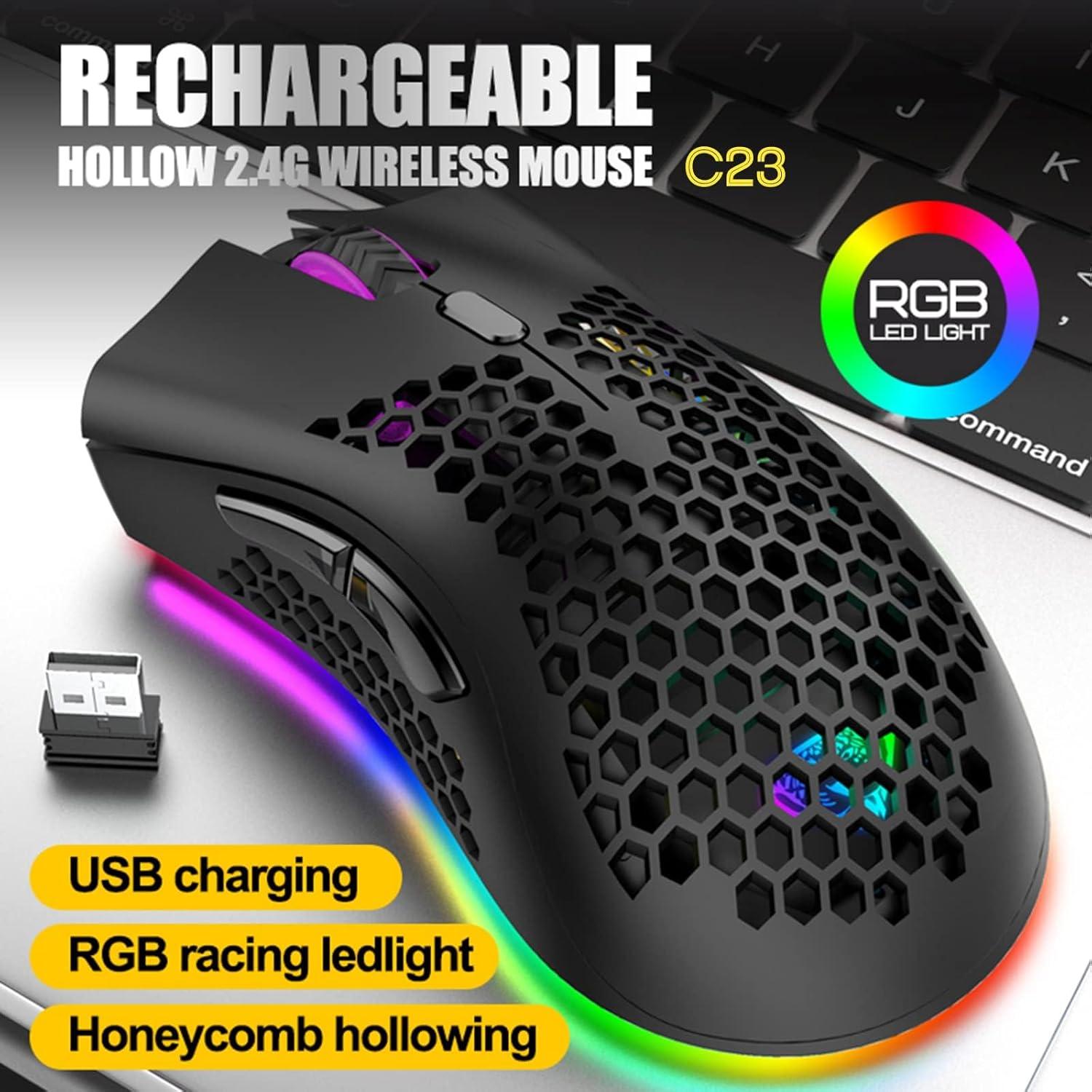 Ratón Gaming Inalámbrico VEGCOO C23 Recargable 3200 DPI Negro