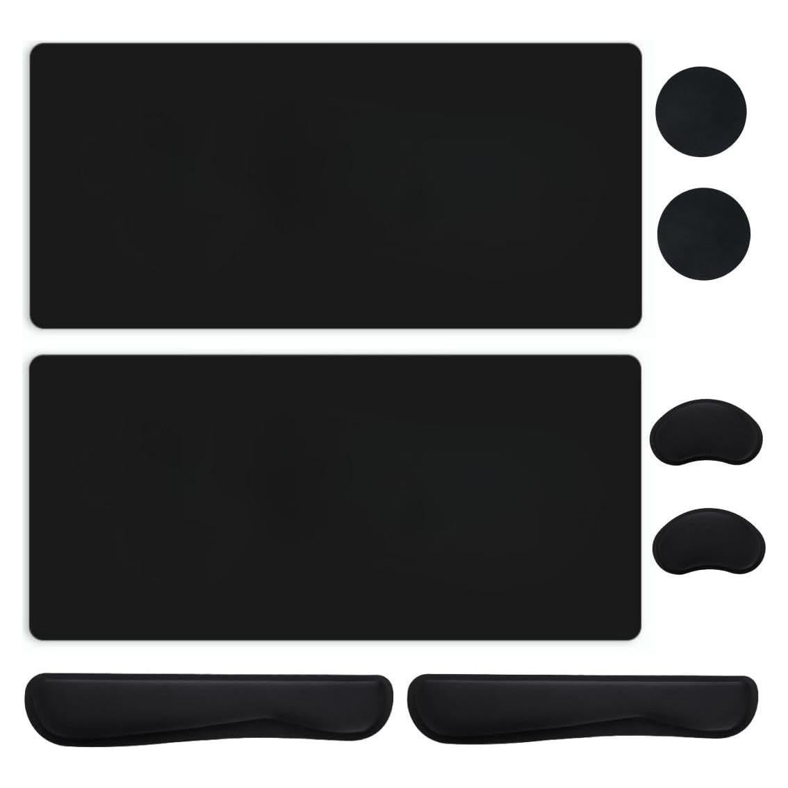 Juego de 8 Piezas Reposamuñecas Ergonómico YFLIUBAI Negro