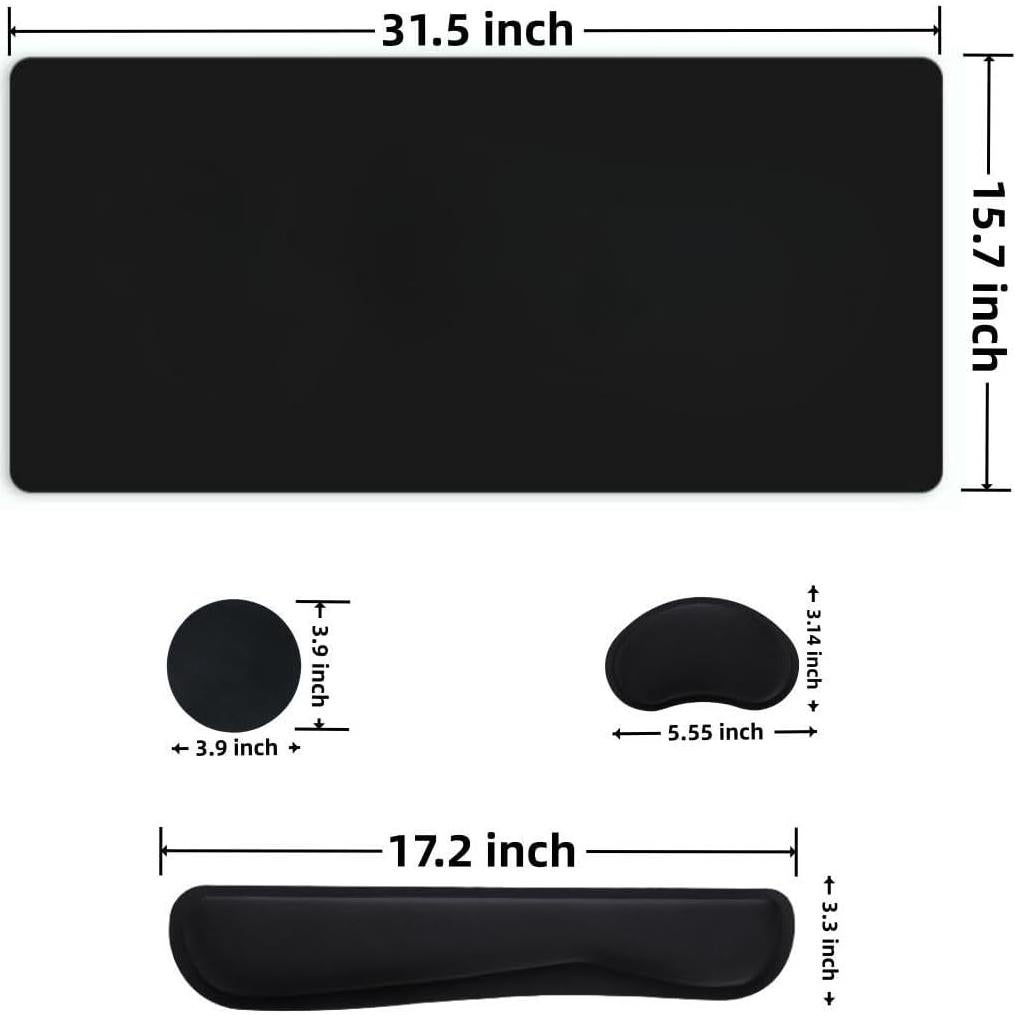 Juego de 8 Piezas Reposamuñecas Ergonómico YFLIUBAI Negro