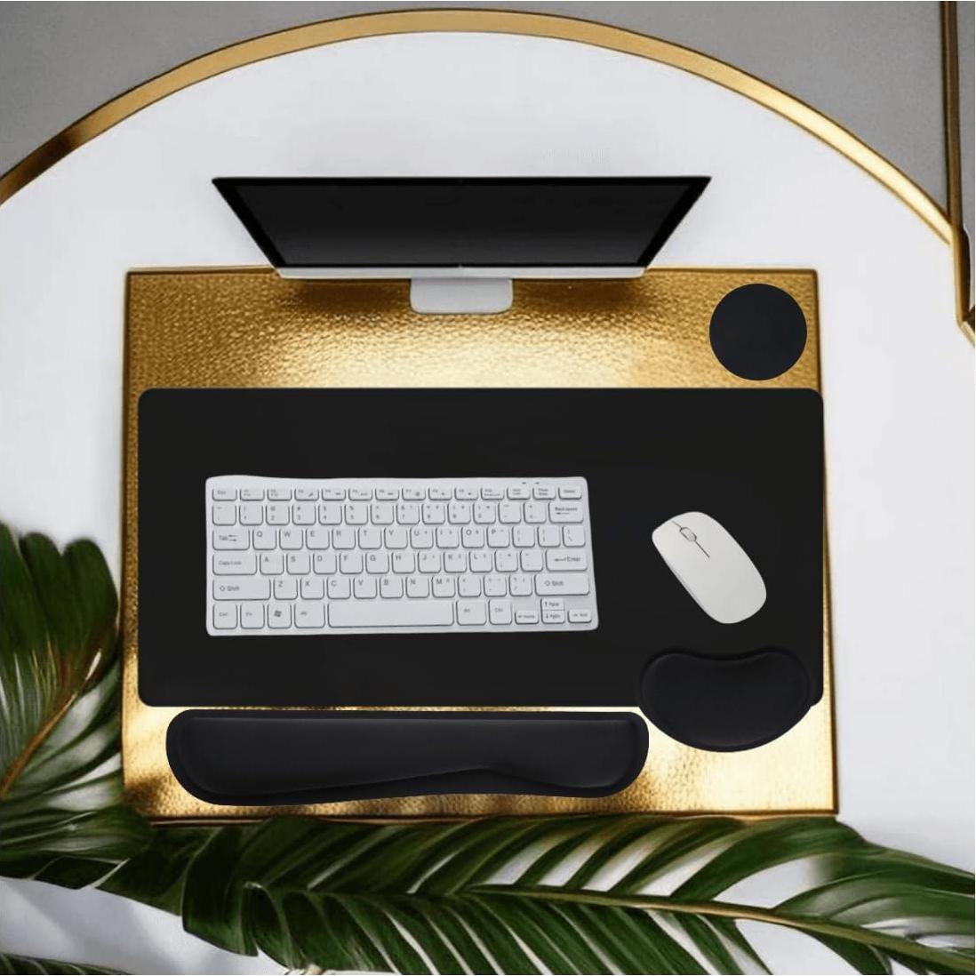 Juego de 8 Piezas Reposamuñecas Ergonómico YFLIUBAI Negro