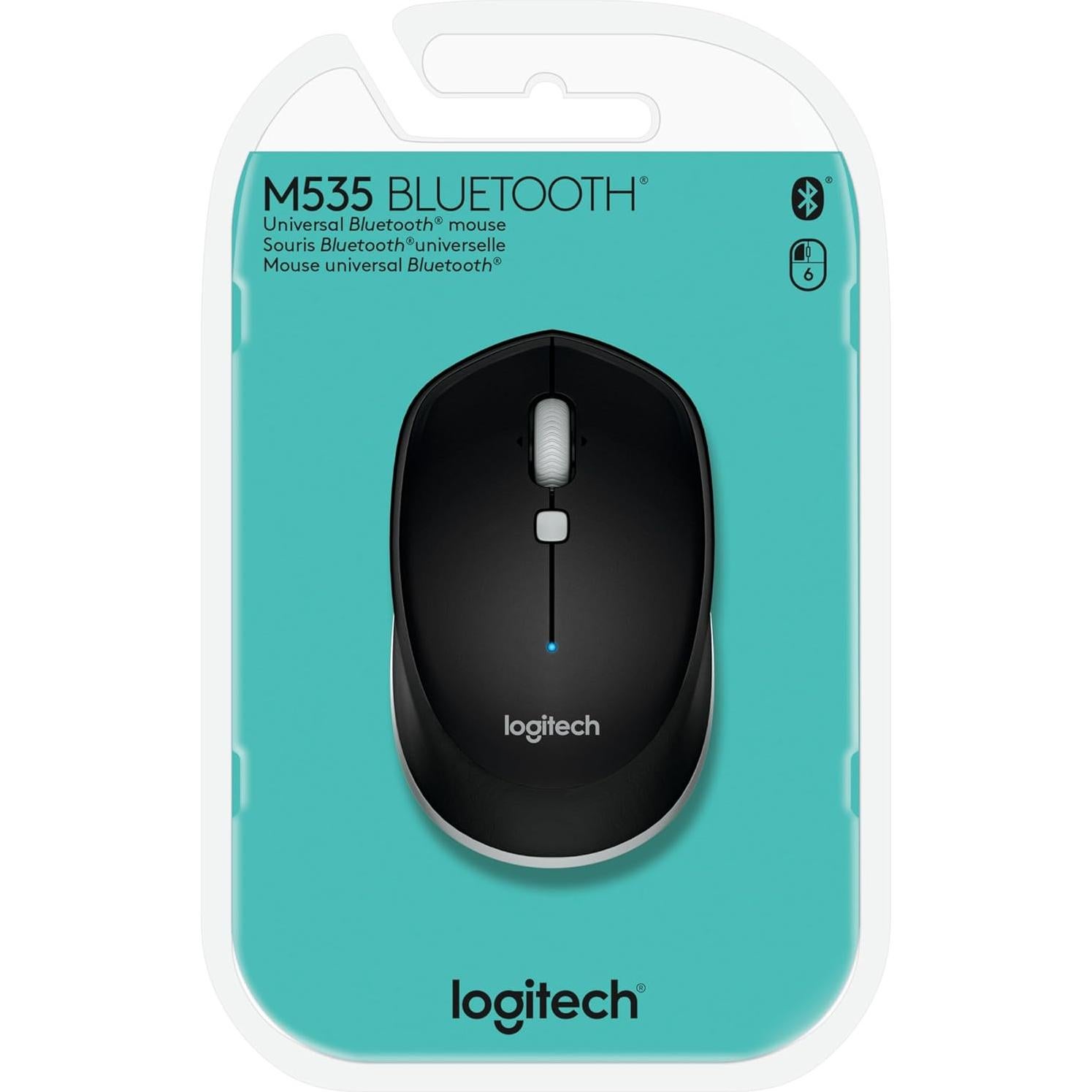 Ratón Bluetooth Logitech M535 Gris Negro Compacto