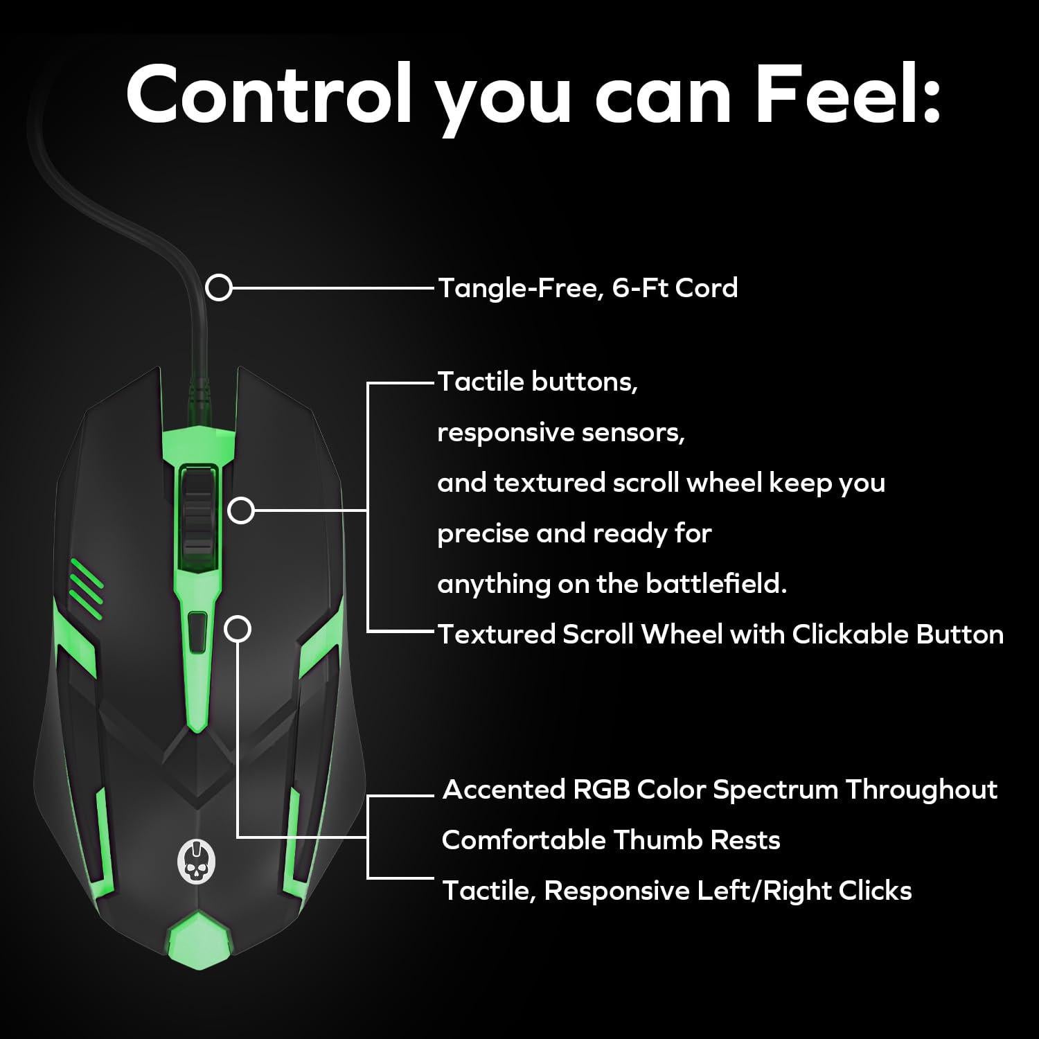 Ratón Gaming Game Punk M100 con Cable y Luces LED RGB