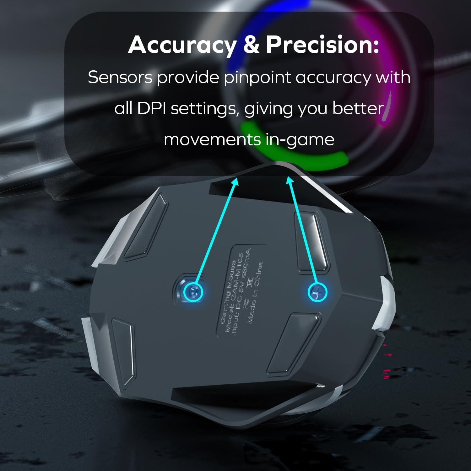 Ratón Gaming Game Punk M100 con Cable y Luces LED RGB