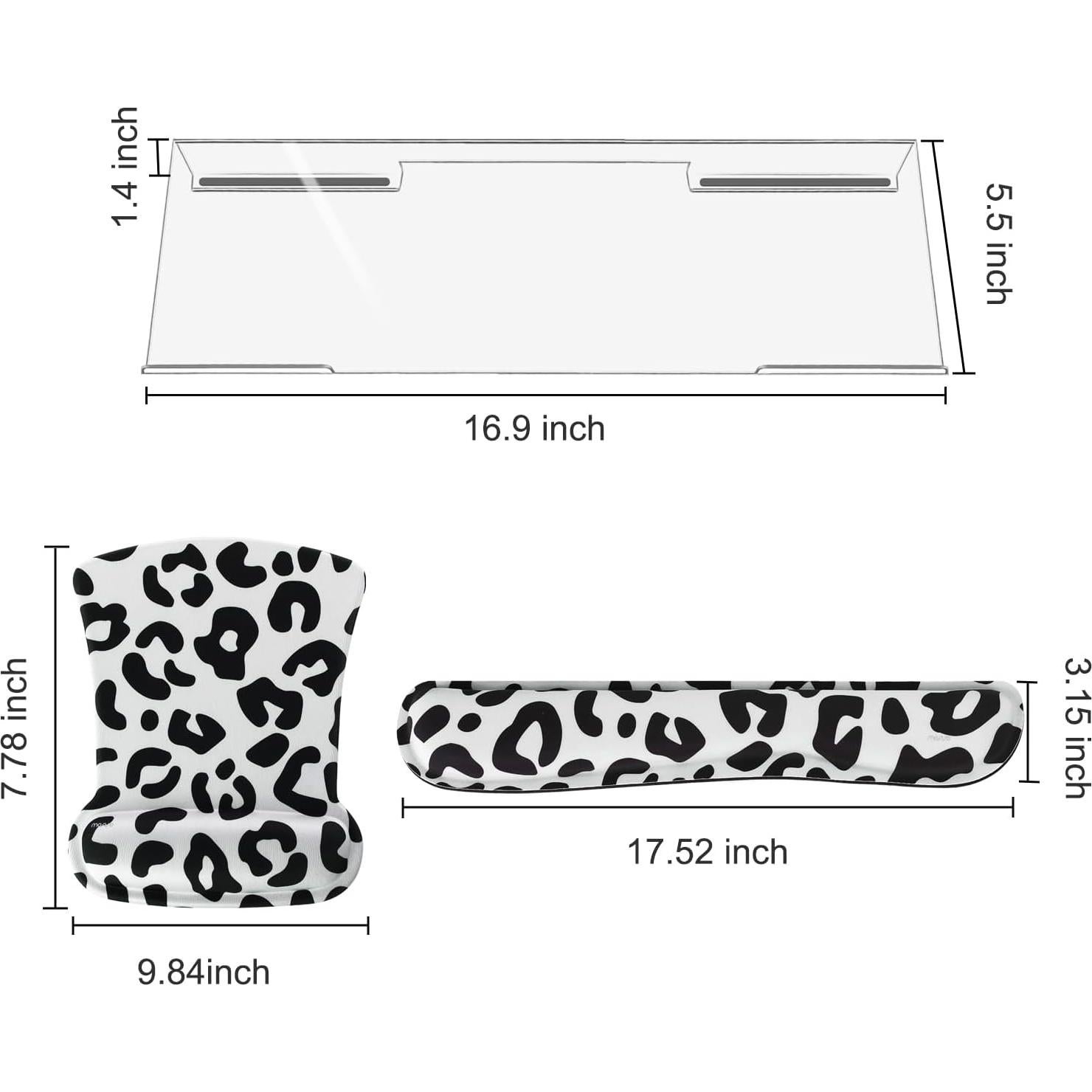 Soporte para Teclado Ergonómico MOSISO con Reposamuñecas Leopardo