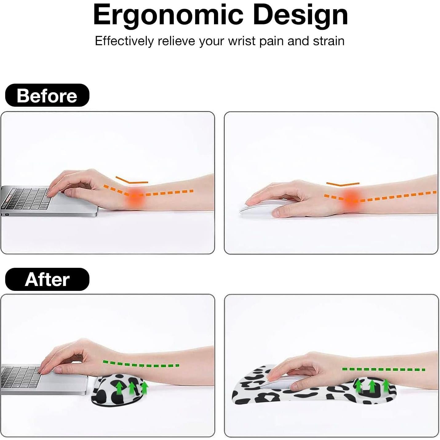 Soporte para Teclado Ergonómico MOSISO con Reposamuñecas Leopardo