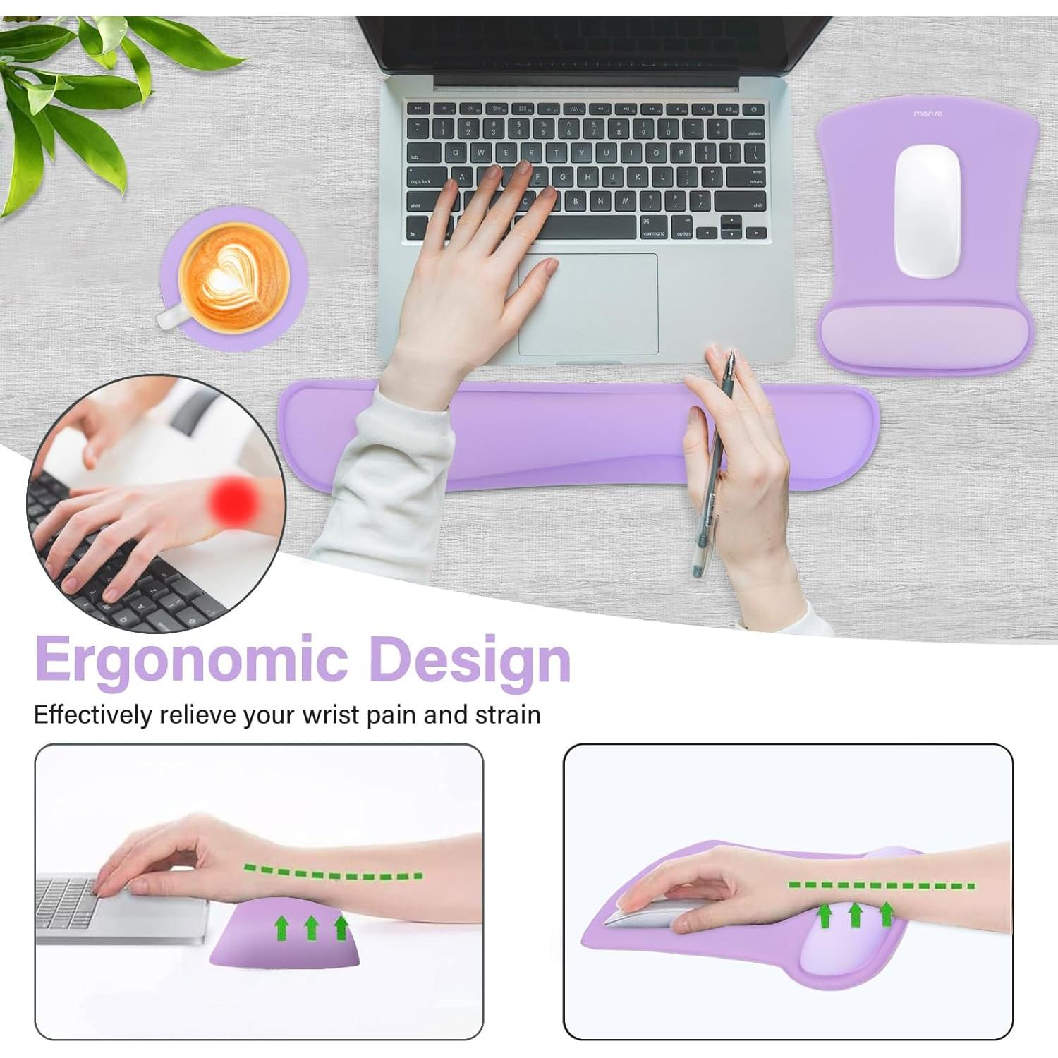 Soporte Reposamuñecas MOSISO Ergonomico Neopreno Púrpura