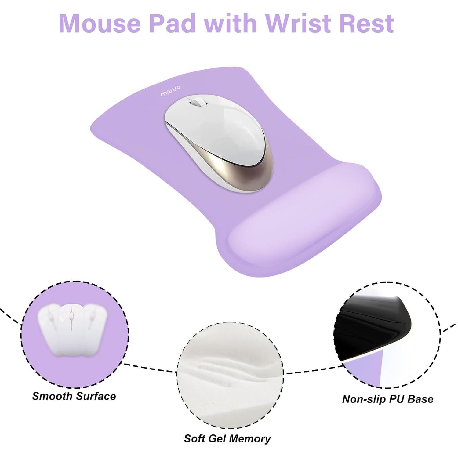 Soporte Reposamuñecas MOSISO Ergonomico Neopreno Púrpura