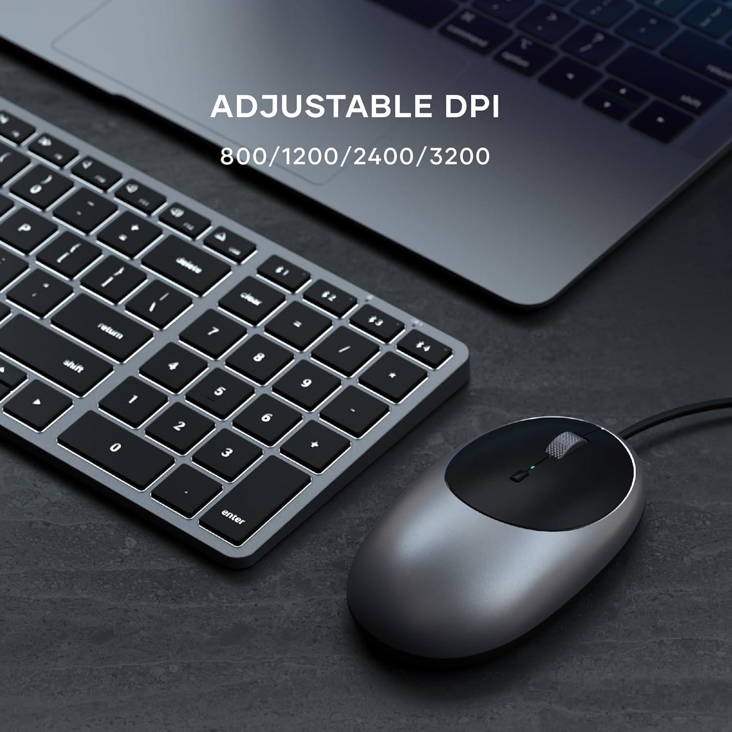 Ratón USB-C Satechi Aluminum C1 - Óptico para Mac y iPad