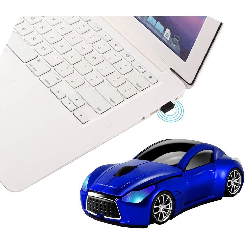 Ratón Inalámbrico Óptico USB Deportivo Azul 1600DPI 3 Botones