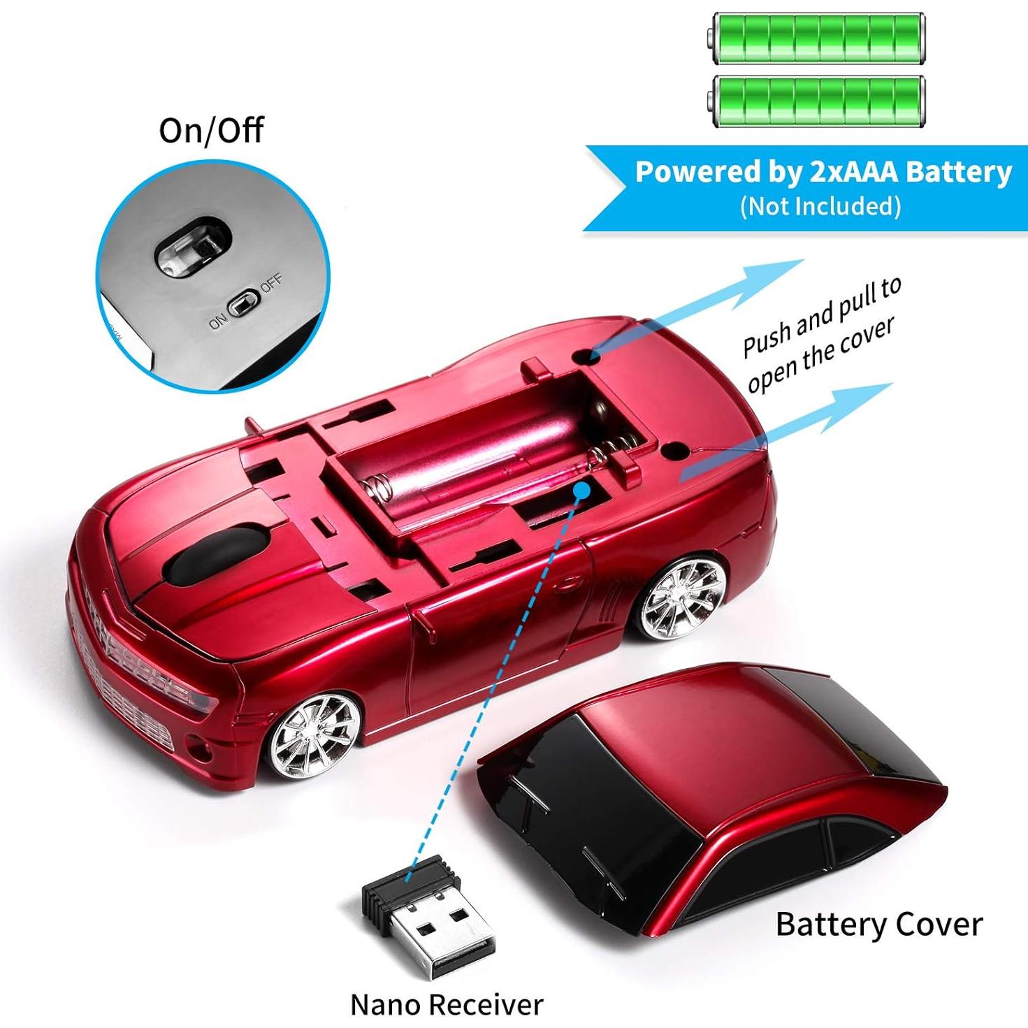 Ratón Inalámbrico BKLNOG H121 Deportivo Rojo 1600 DPI