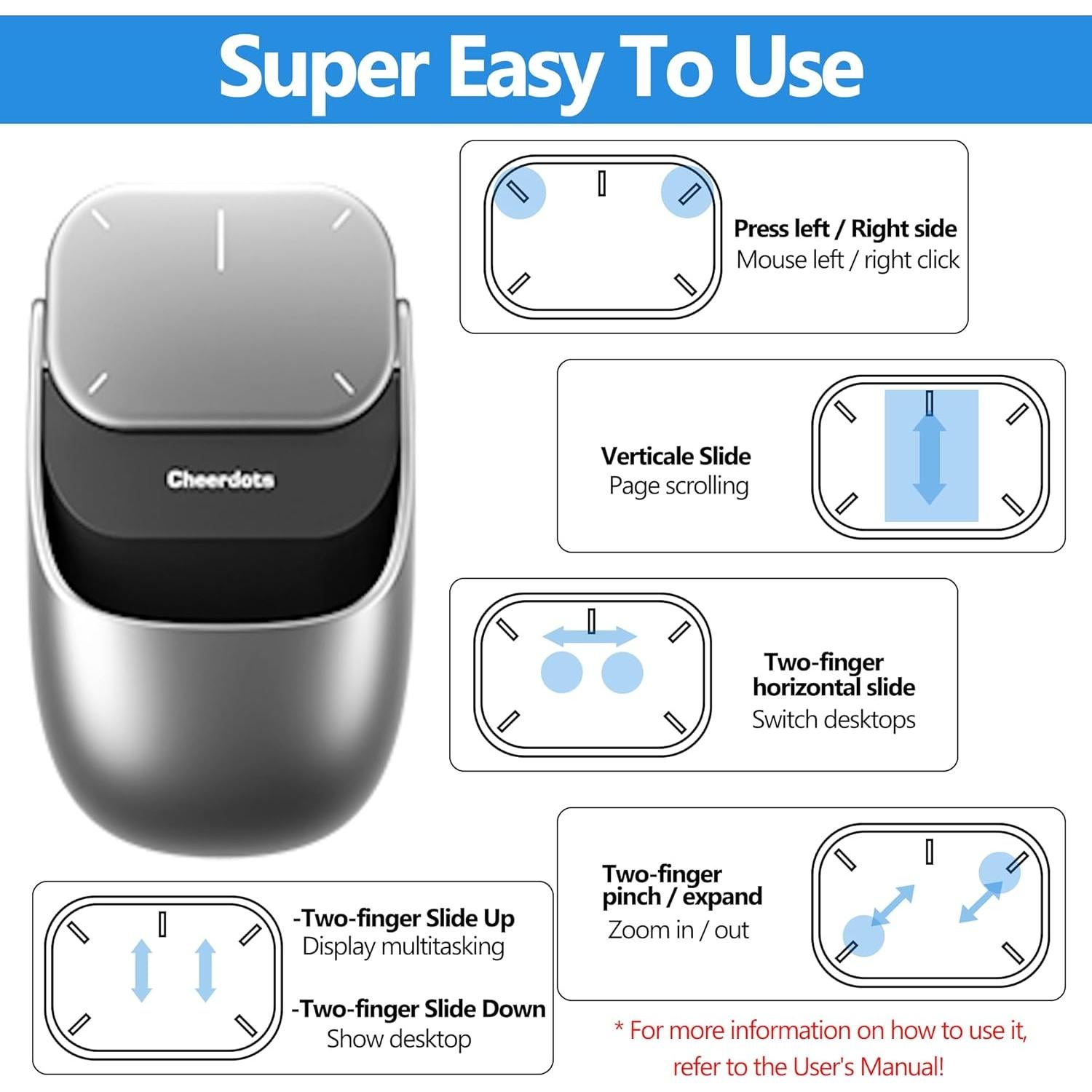 Ratón Inalámbrico CheerDots 3 en 1 con Puntero Láser - 119g