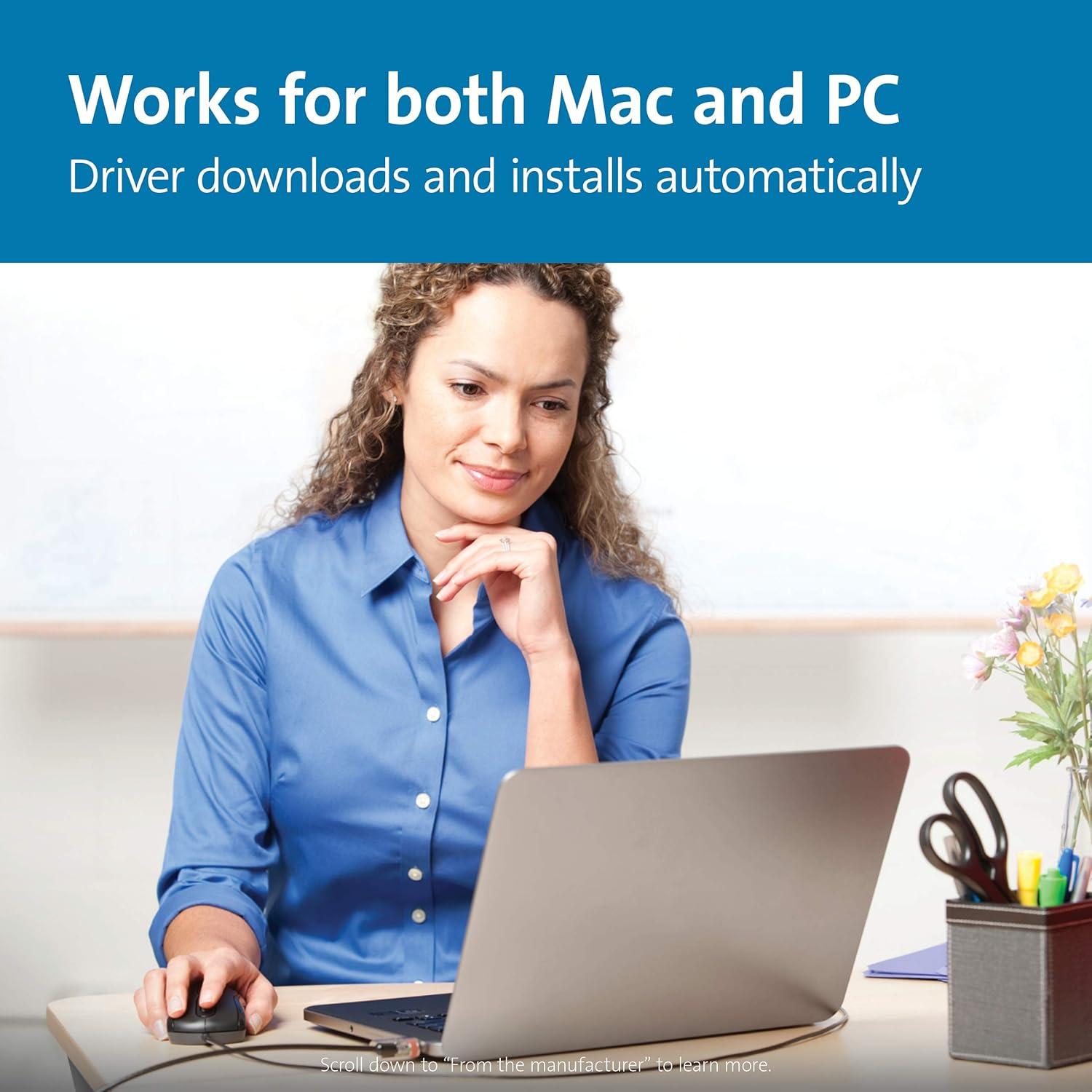 Mouse óptico Kensington K72356US USB Plug and Play Negro