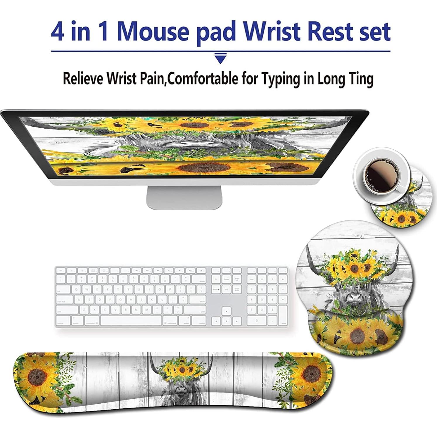 Alfombrilla de Ratón Ergonómica FDHHKJUKO con Soporte de Muñeca