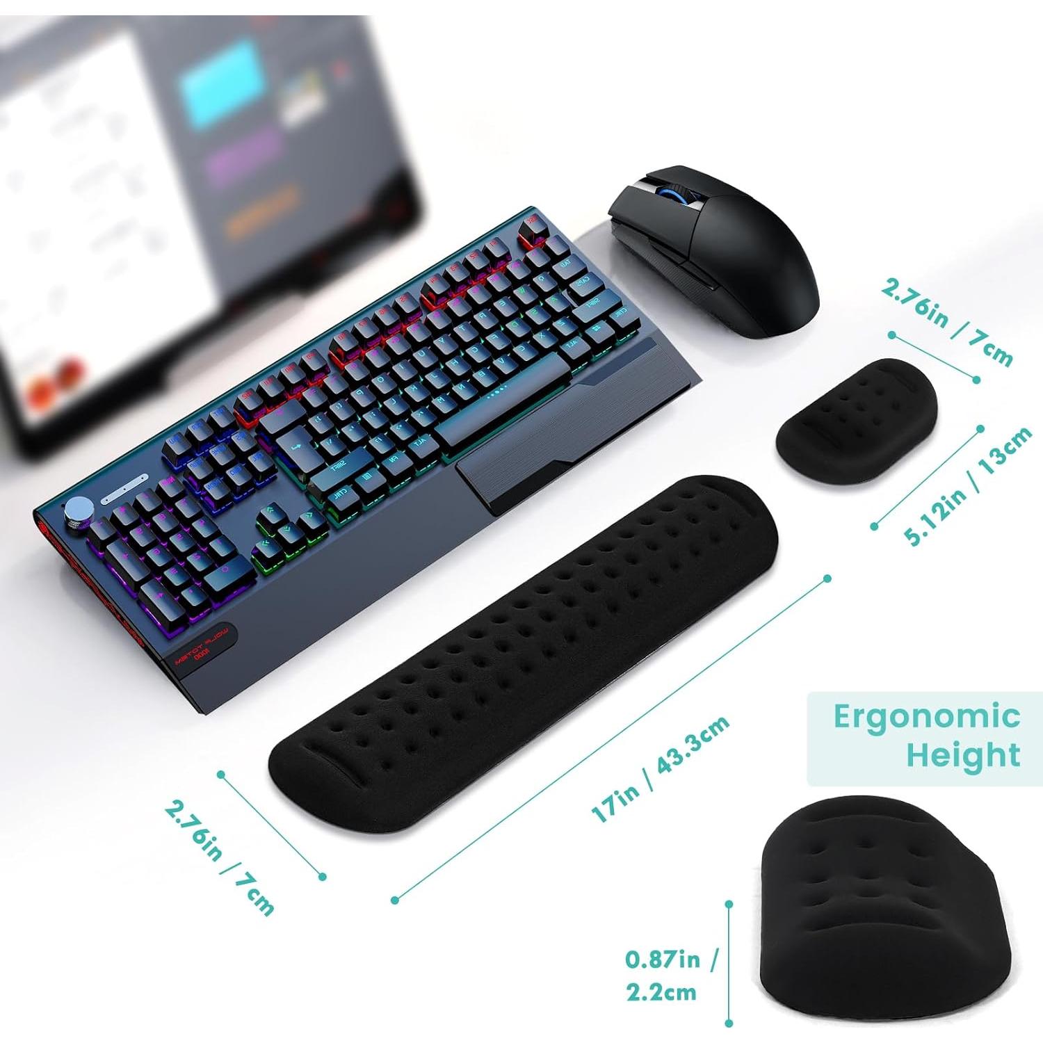 Reposamuñecas Ergonómico Tiguaim Ti-KWR01 Espuma Memoria Negro