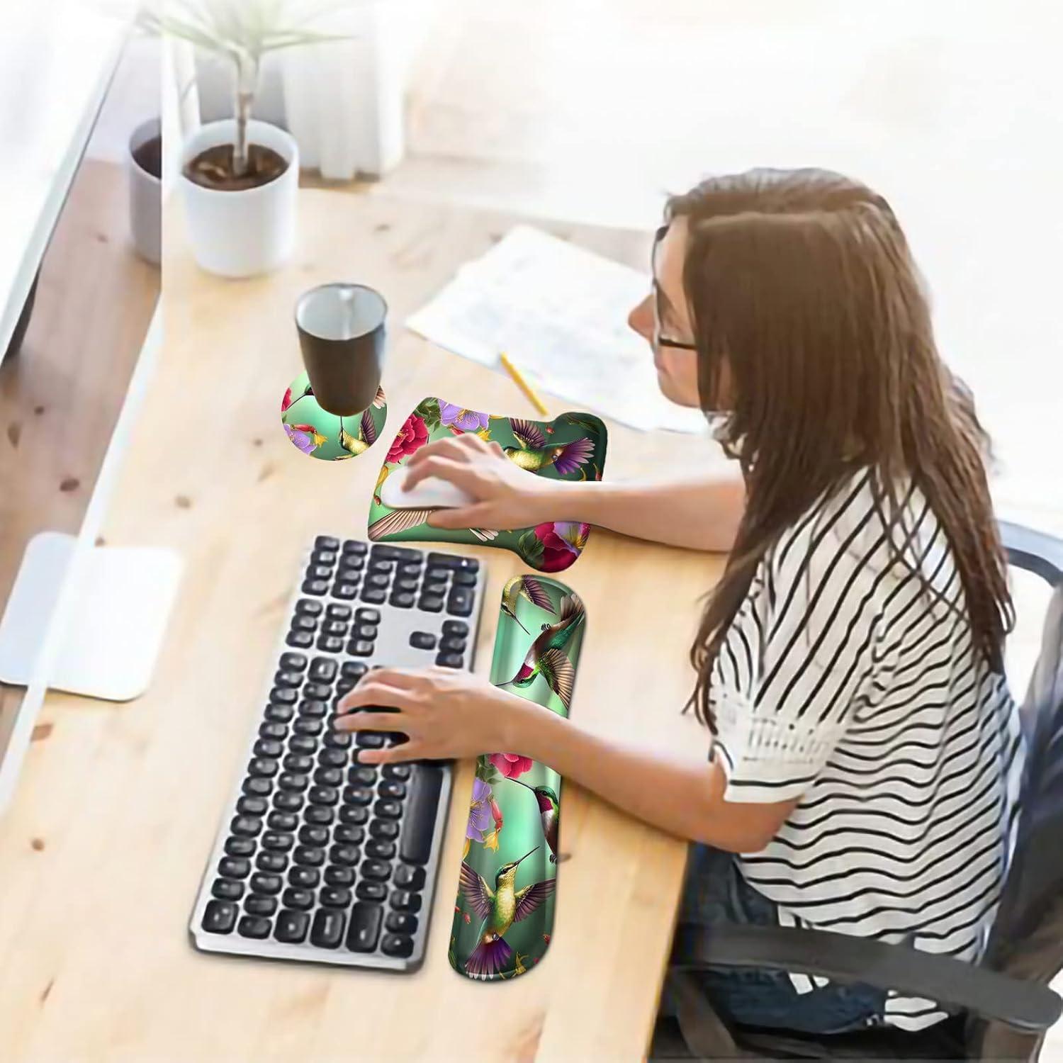 Alfombrilla de Ratón Ergonómica Dikoer con Soporte de Gel 25x20cm