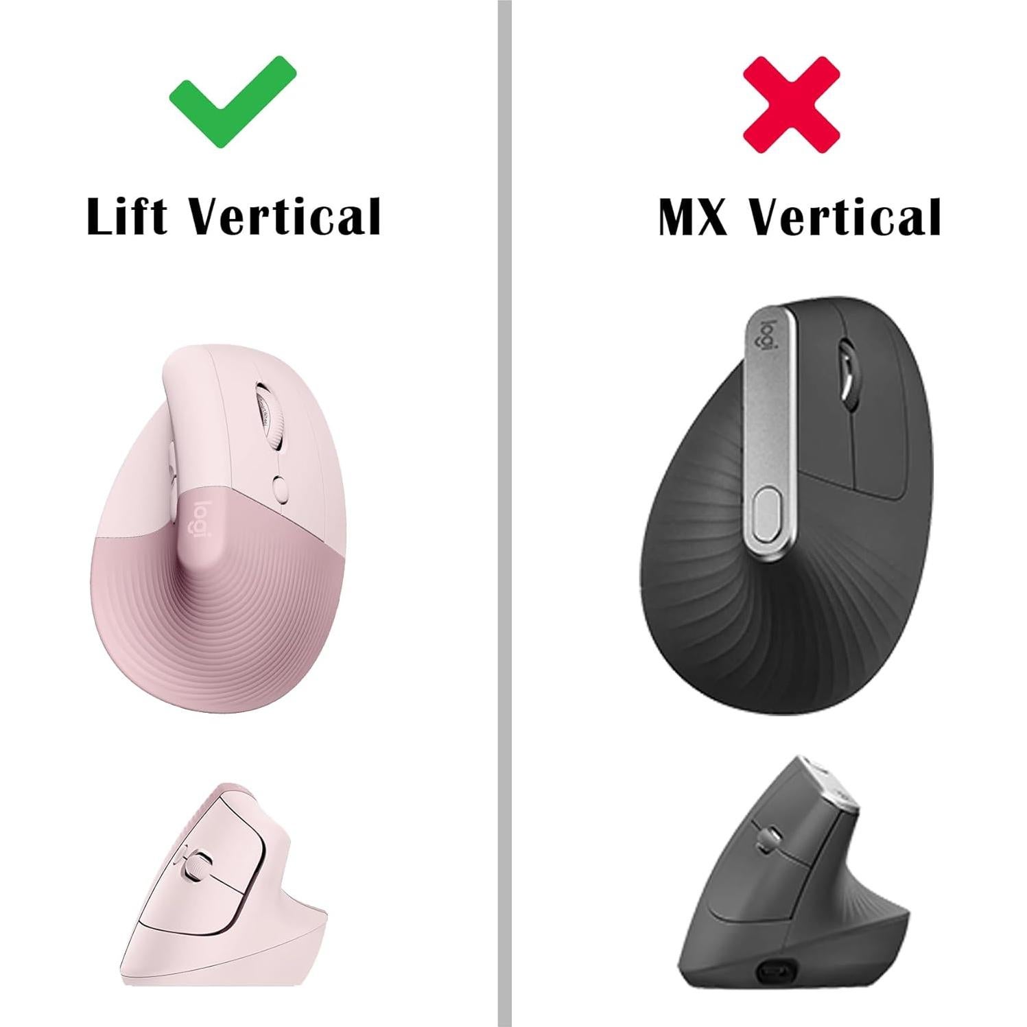 Funda Dura co2CREA para Ratón Vertical Logitech Lift Rosa