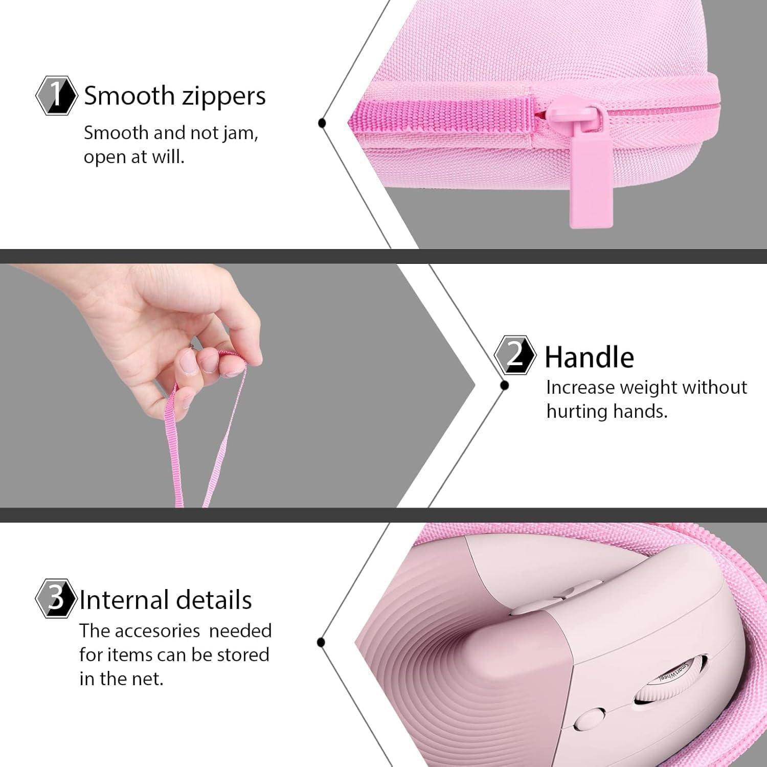 Funda Dura co2CREA para Ratón Vertical Logitech Lift Rosa