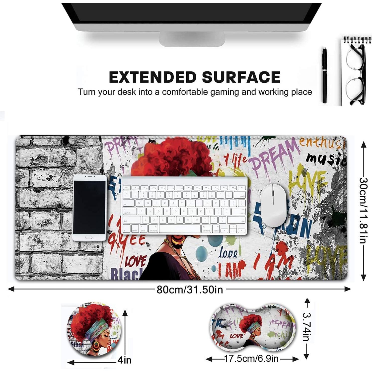 Alfombrilla de Ratón Grande Yuxcfhjfe XXL Ergonómica 80x30cm