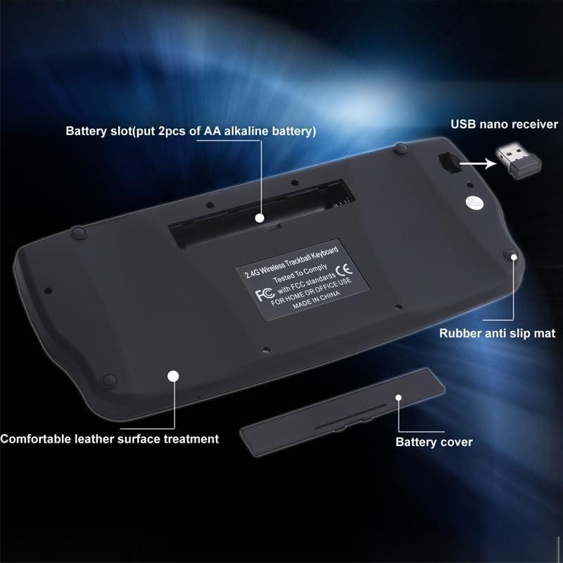 Teclado Inalámbrico Ergonómico JOMAA TK5 con Trackball 1200dpi