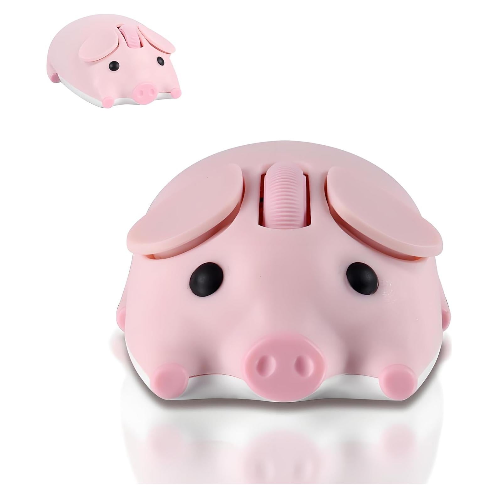 Ratón Inalámbrico Elec Space Cerdo Rosa - Bluetooth y USB