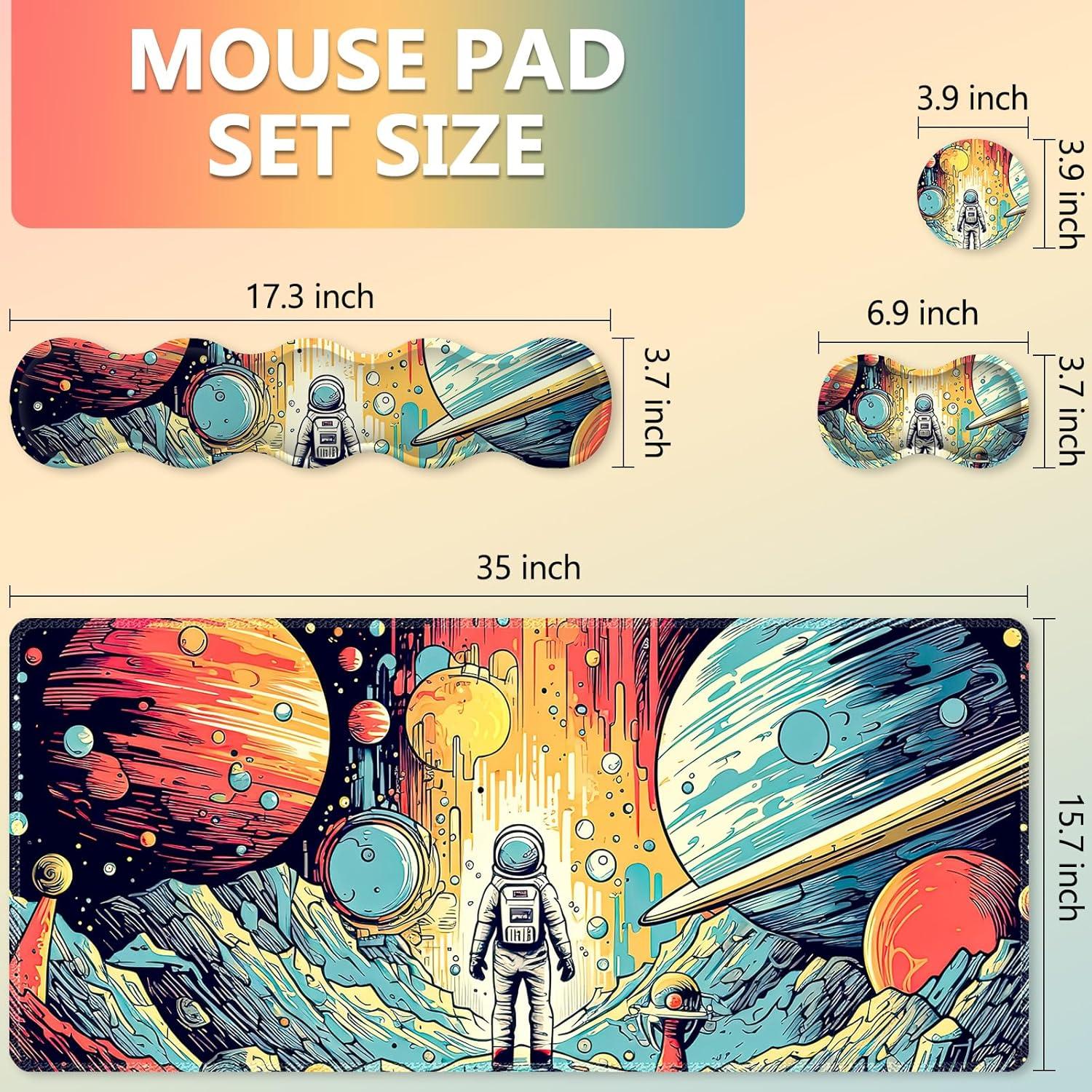 Juego de Alfombrilla de Escritorio AIMSA XXL 4 en 1 Astronauta