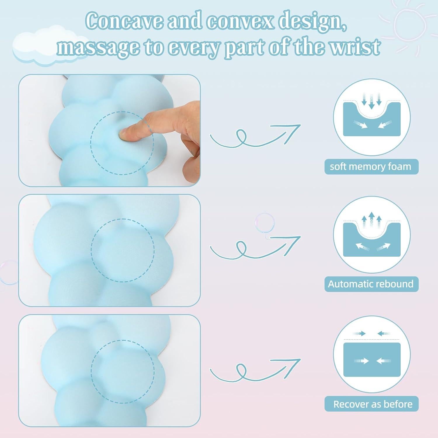 Reposamuñecas ergonómico Tesrin en forma de nube 3 en 1