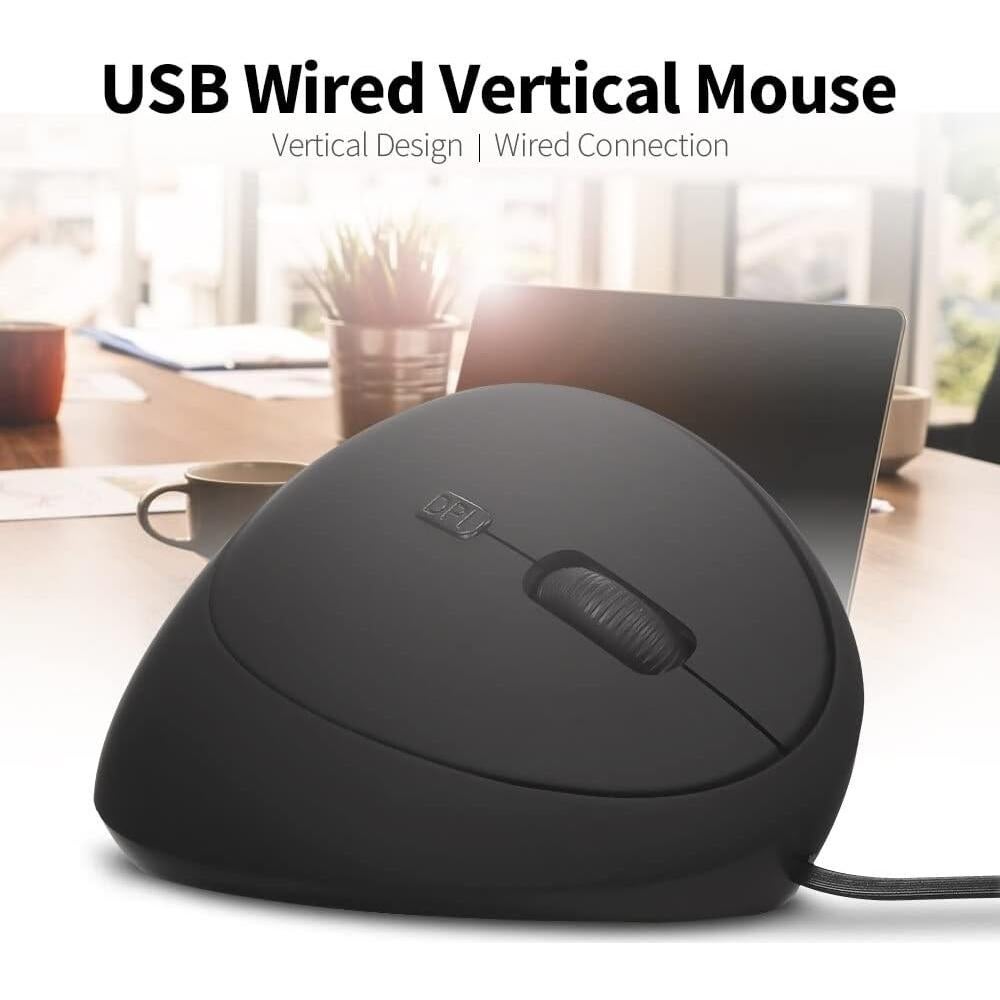 Ratón Vertical Ergonómico NOLIEE USB 800/1200/1600 DPI Negro