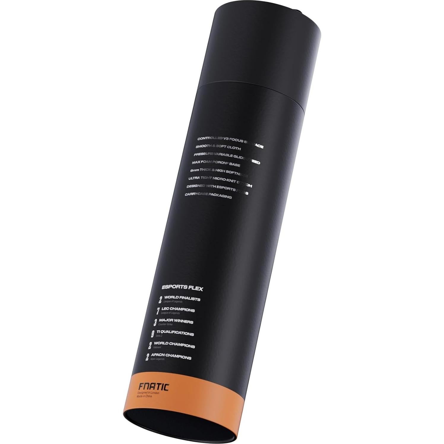 Fnatic MAX FOCUS3 L Pro Gaming Mouse Pad, Sunrise Orange Smooth Cloth Control Surface, Water Resistant Coating, with Non-Slip PORON Foam Base & Micro-Knit Stitched Edges (Size 18.9" x 15.85" x 0.24")