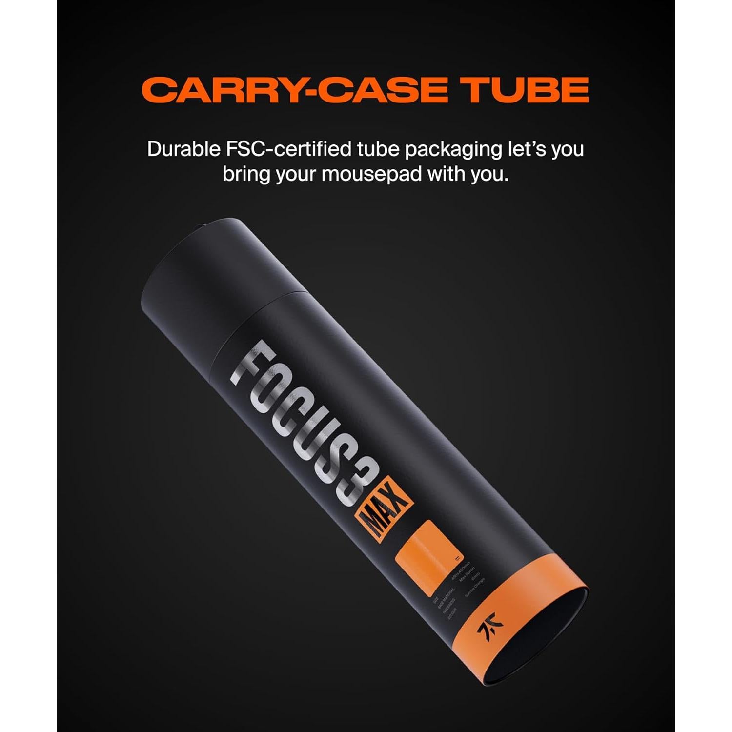 Fnatic MAX FOCUS3 L Pro Gaming Mouse Pad, Sunrise Orange Smooth Cloth Control Surface, Water Resistant Coating, with Non-Slip PORON Foam Base & Micro-Knit Stitched Edges (Size 18.9" x 15.85" x 0.24")