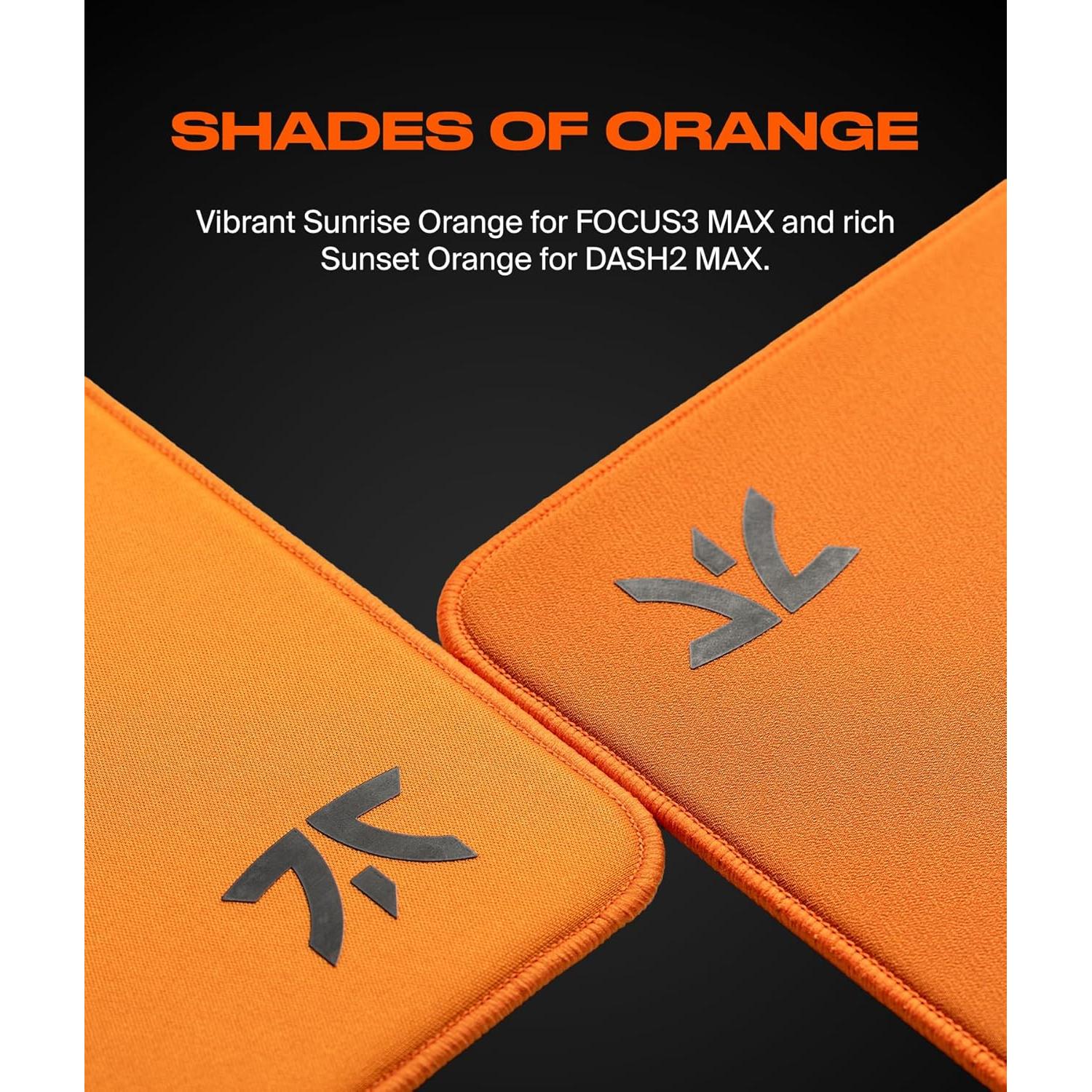 Fnatic MAX FOCUS3 L Pro Gaming Mouse Pad, Sunrise Orange Smooth Cloth Control Surface, Water Resistant Coating, with Non-Slip PORON Foam Base & Micro-Knit Stitched Edges (Size 18.9" x 15.85" x 0.24")