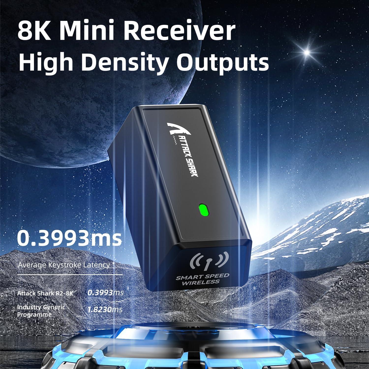 RATÓN GAMING INALÁMBRICO ATTACK SHARK R6, 38g, 42000 DPI