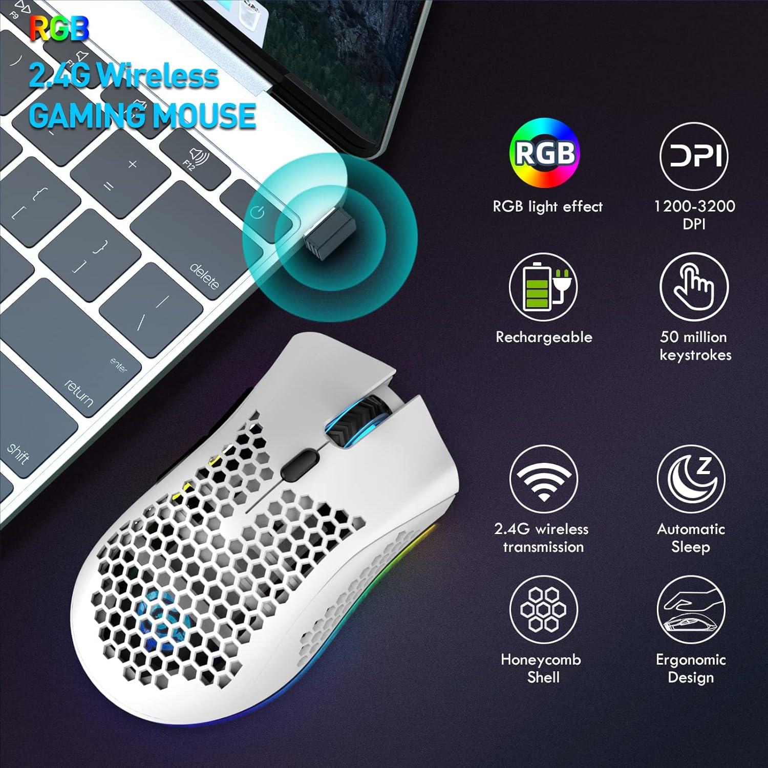 Ratón Gaming Inalámbrico RGB Shenzhenshi Aipaisi 3200 DPI