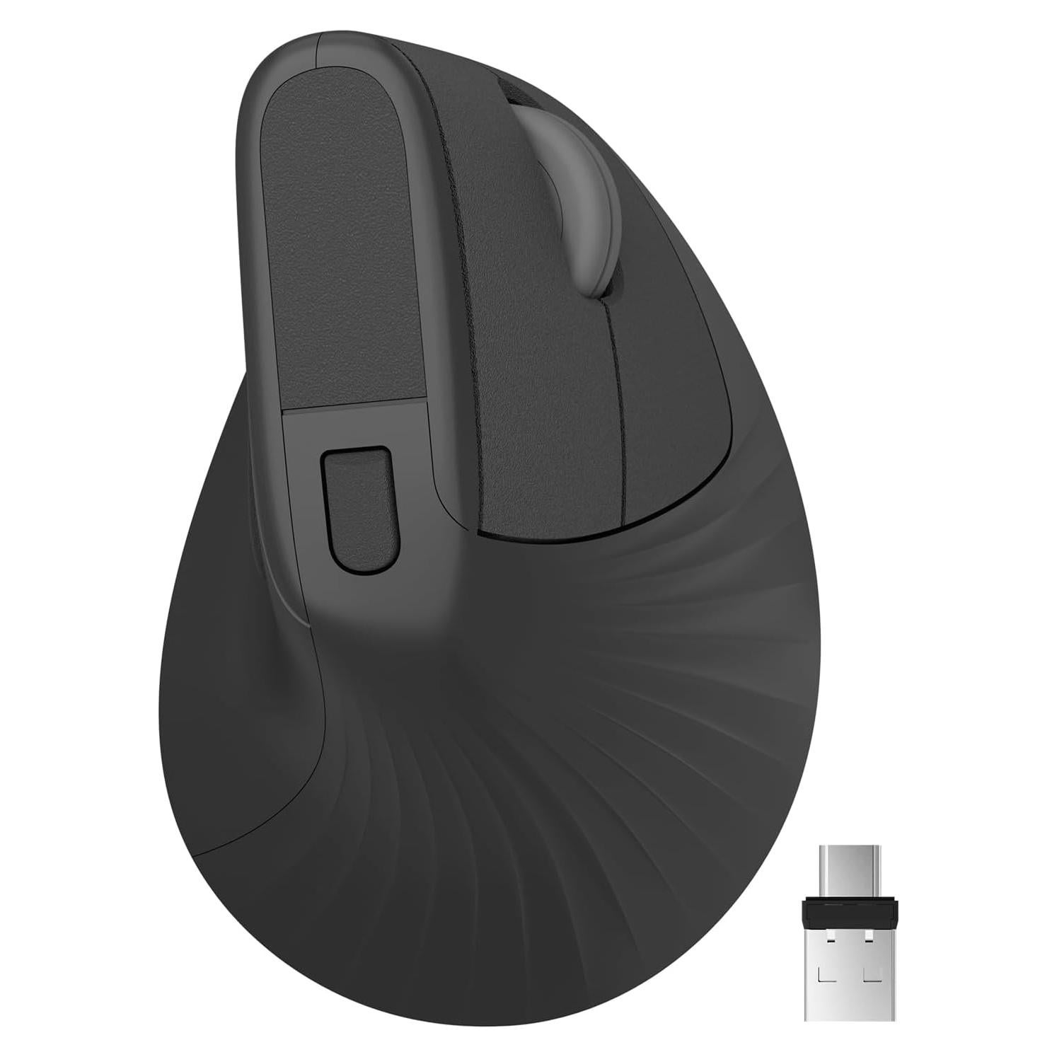 Ratón Vertical Ergonómico Zhaman Recargable USB Tipo C Negro