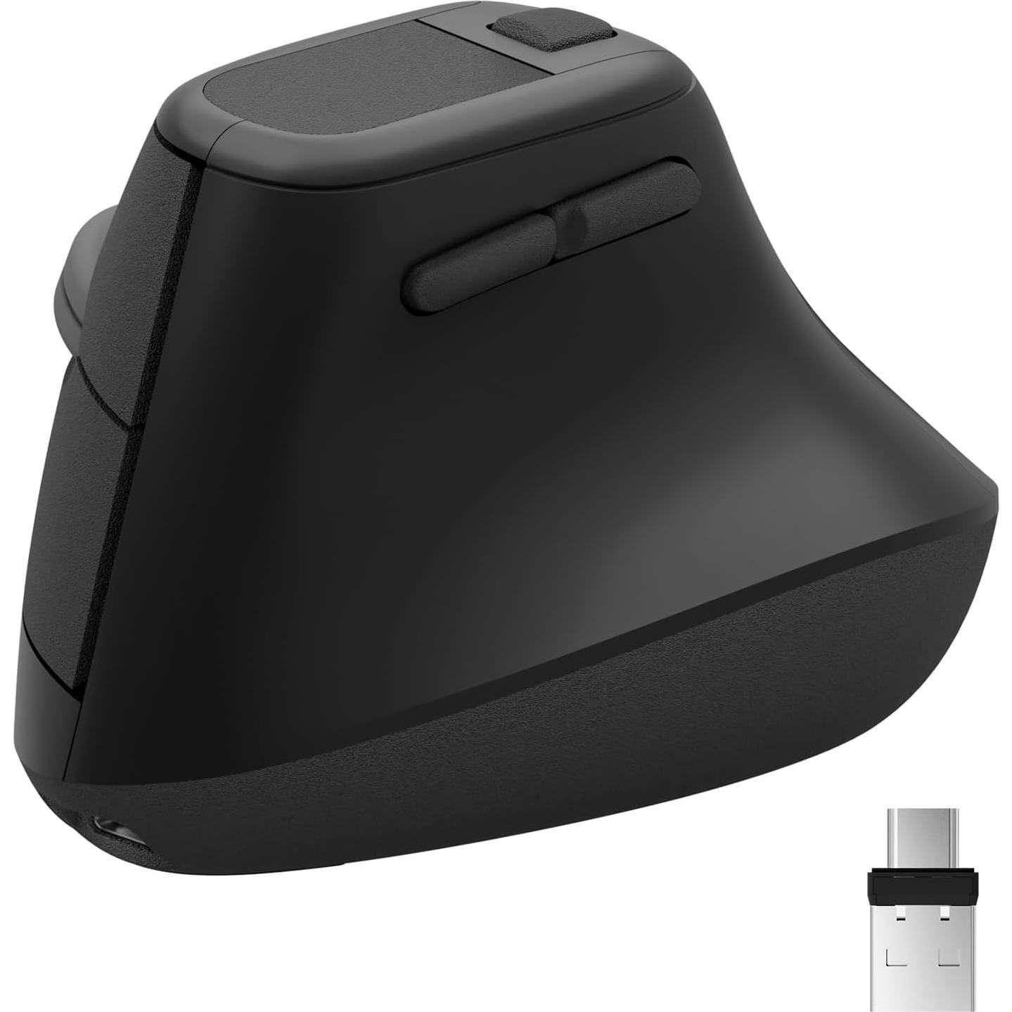 Ratón Vertical Ergonómico Zhaman Recargable USB Tipo C Negro