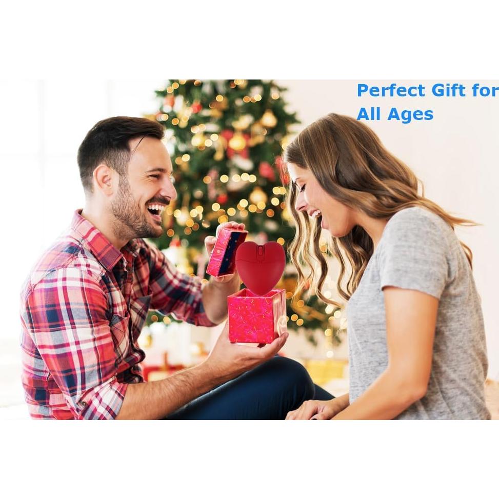 Ratón Inalámbrico Bluetooth TECCOEUS Rojo Corazón Silencioso