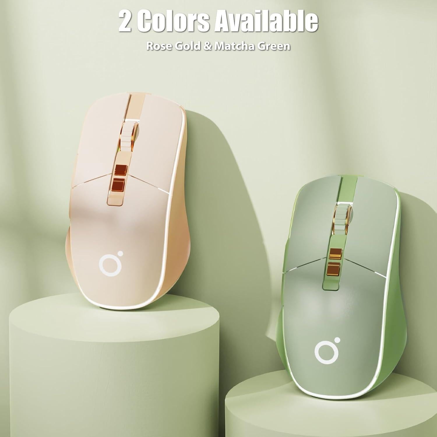 Wireless Gaming Mouse Tri-Mode 2.4Ghz/Bluetooth 5.0/Wired USB-C with RGB LED Backlit 5-Level DPI Rechargeable Ergonomic Silent Optical Mice for iMac/MacBook/Computer/Laptop, Matcha Green