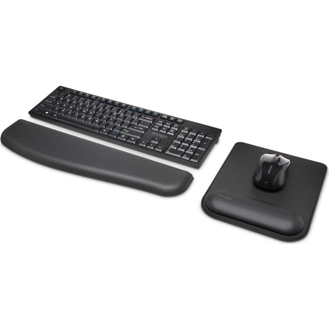 Kensington Mousepad with ErgoSoft Wrist Rest Support for Home Office, Black - Mouse mat, Gel-Cushioned Non-Slip Padding, Aids Wrist Alignment, Certified for Safety and Compliance