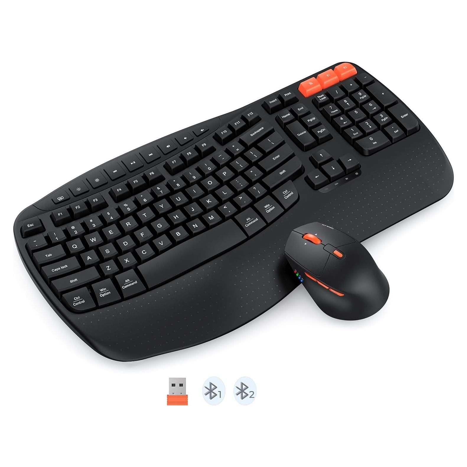 Combo Teclado y Ratón Ergonómico Inalámbrico Meetion Wave