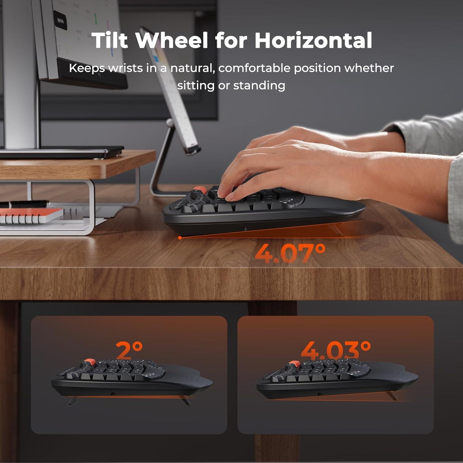 Combo Teclado y Ratón Ergonómico Inalámbrico Meetion Wave