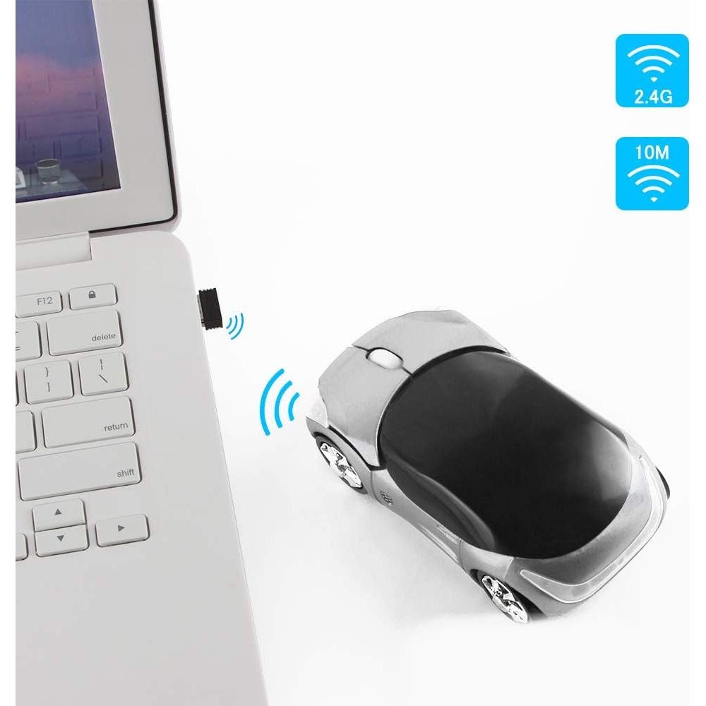 Ratón Inalámbrico EALEK 2.4GHz Óptico Ergonómico Plateado